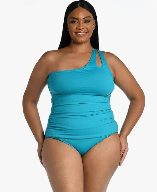 Island Goddess One Shoulder Keyhole Tankini Top - Turquoise (Final Sale) sold by La Blanca product image thumbnail 4