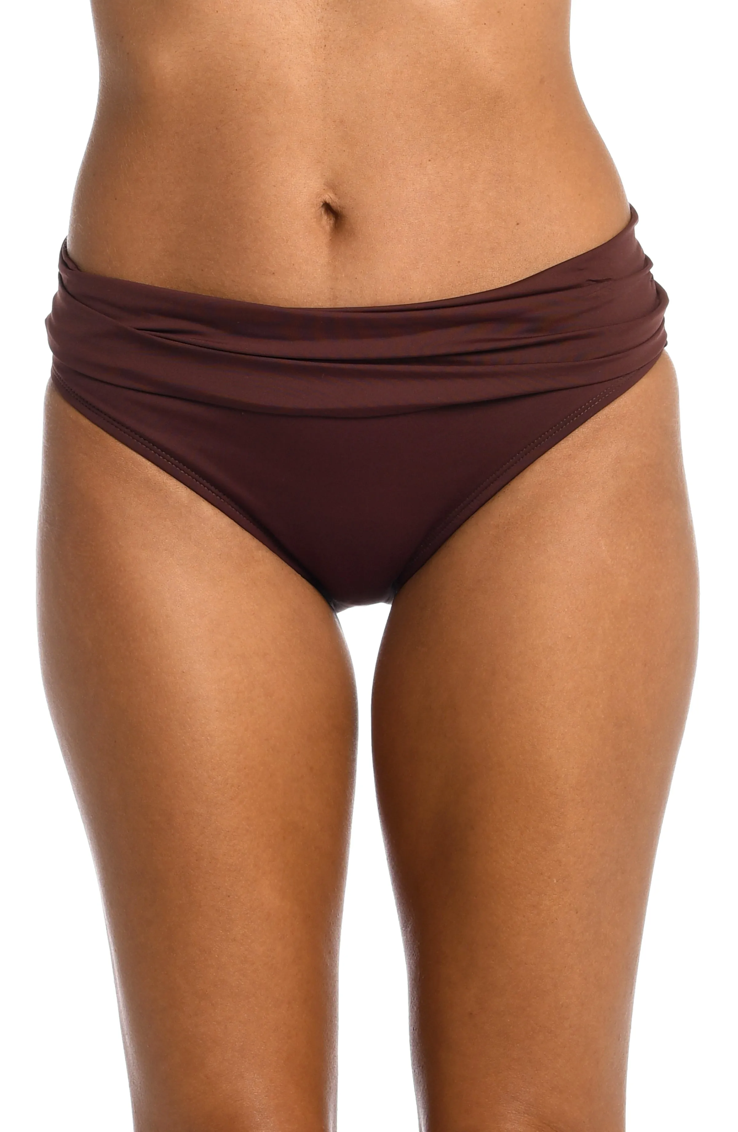 Island Goddess Shirred Band Hipster Bottom - Java - FINAL SALE sold by La Blanca