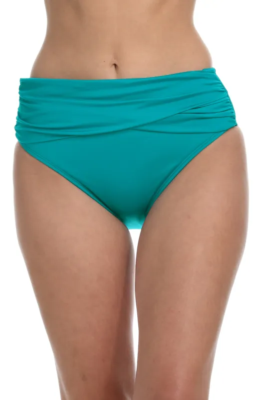 Island Goddess Mid-Waist Sash Band Bottom - Turquoise (Final Sale) sold by La Blanca