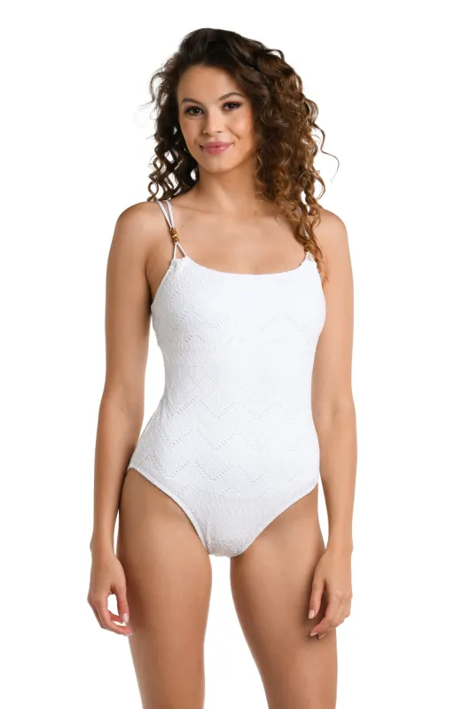 Saltwater Sands Lingerie One Piece - White sold by La Blanca
