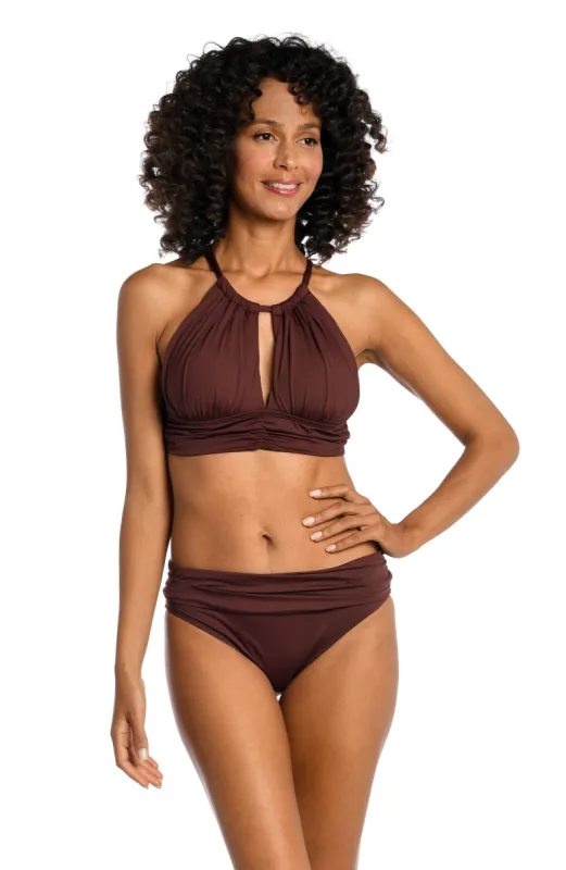 Island Goddess High-Neck Midkini Top - Java - FINAL SALE sold by La Blanca
