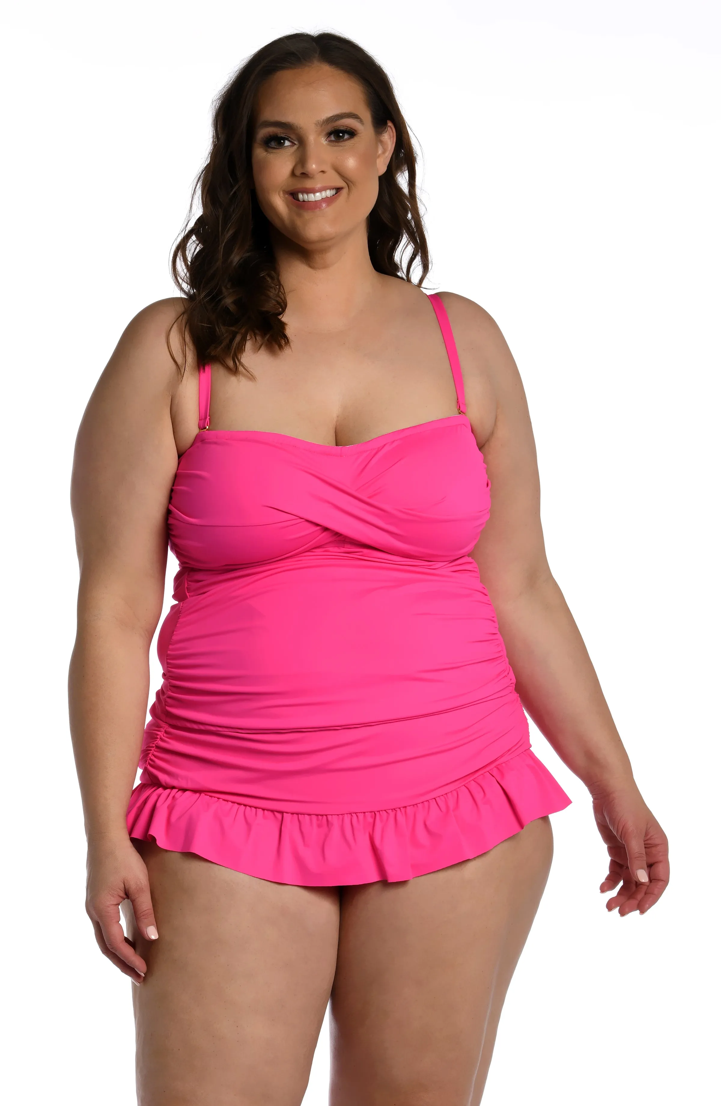 Island Goddess Bandeau Tankini Top - Pop Pink - FINAL SALE sold by La Blanca