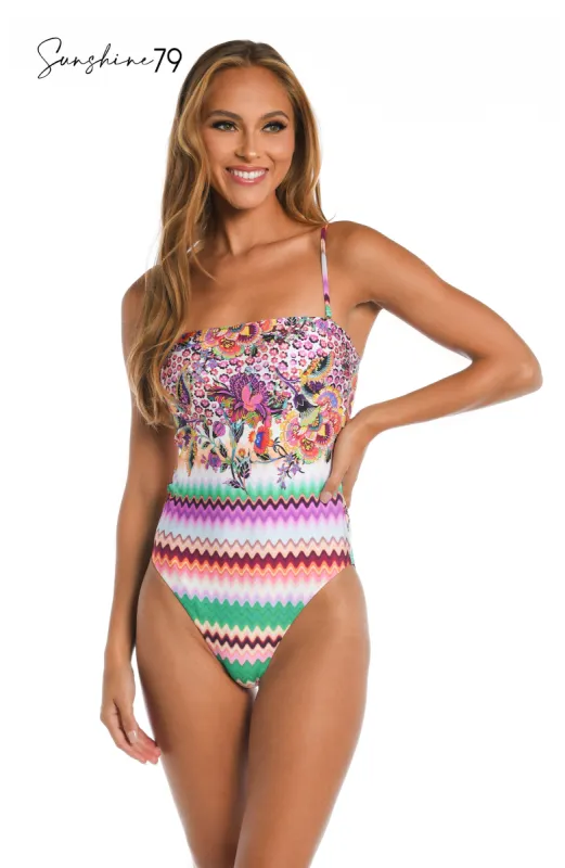 Sunshine 79 Flora Festival Bandeau One Piece - FINAL SALE sold by La Blanca