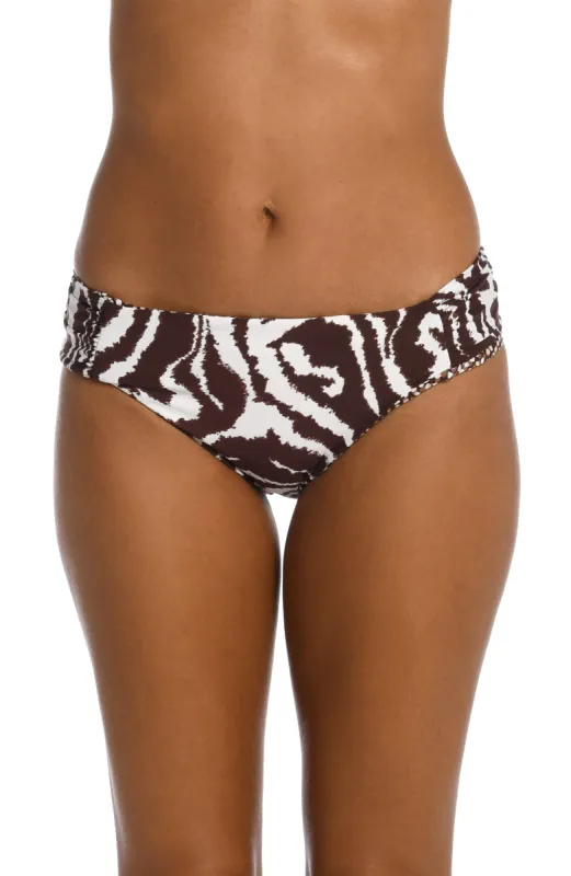 Fierce Lines Reversible Side Shirred Hipster Bottom sold by La Blanca