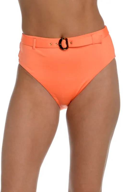 Sunshine 79 Wanderlust Solids High-Waist Bottom - Bright Coral - FINAL SALE sold by La Blanca