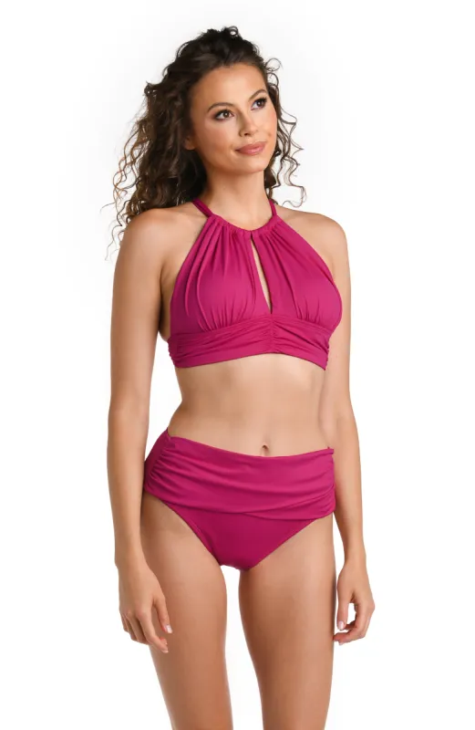 Island Goddess High-Neck Midkini Top - Magenta - FINAL SALE sold by La Blanca
