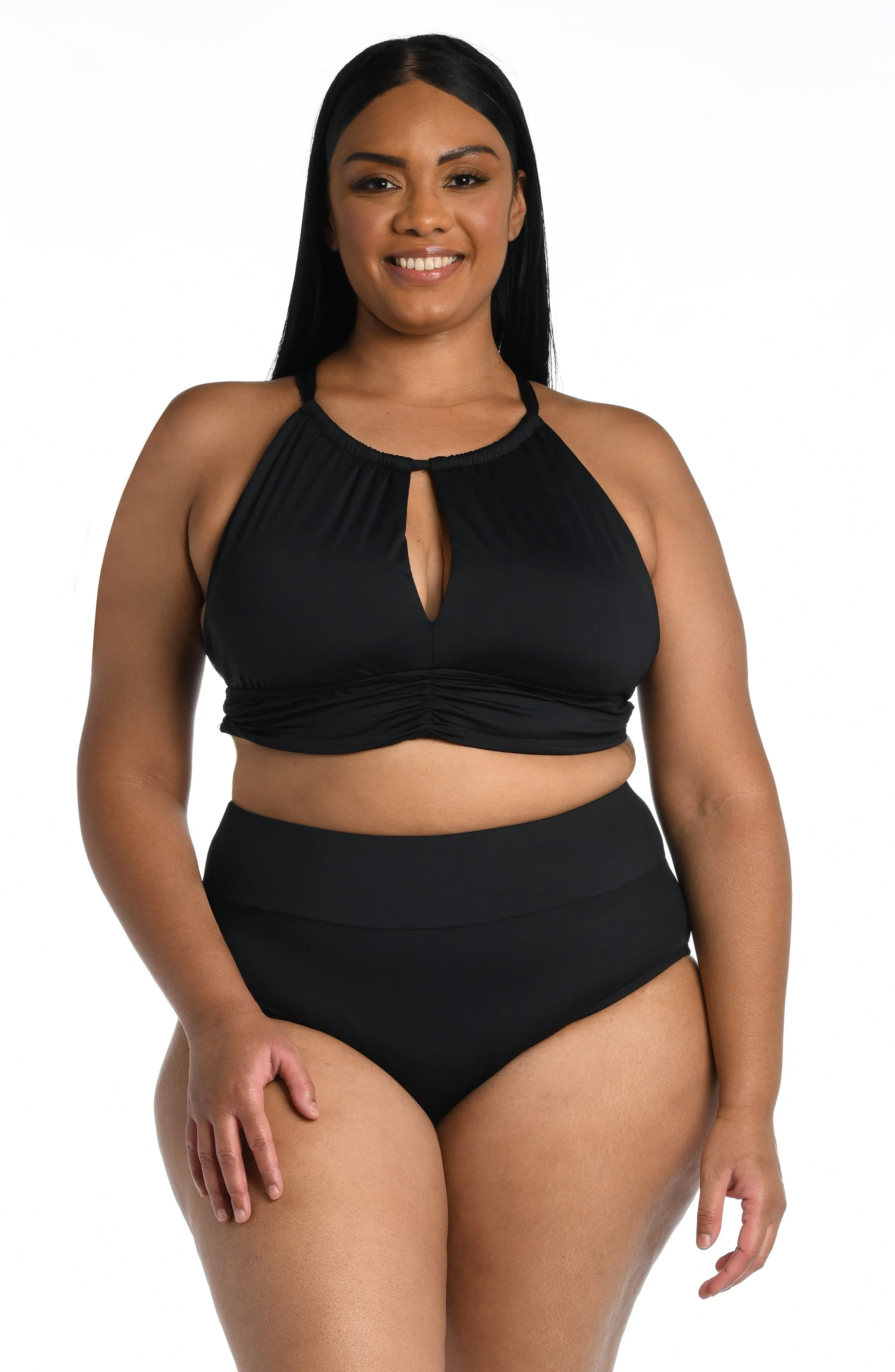 Island Goddess High Neck Midkini Top - Black sold by La Blanca product image thumbnail 3