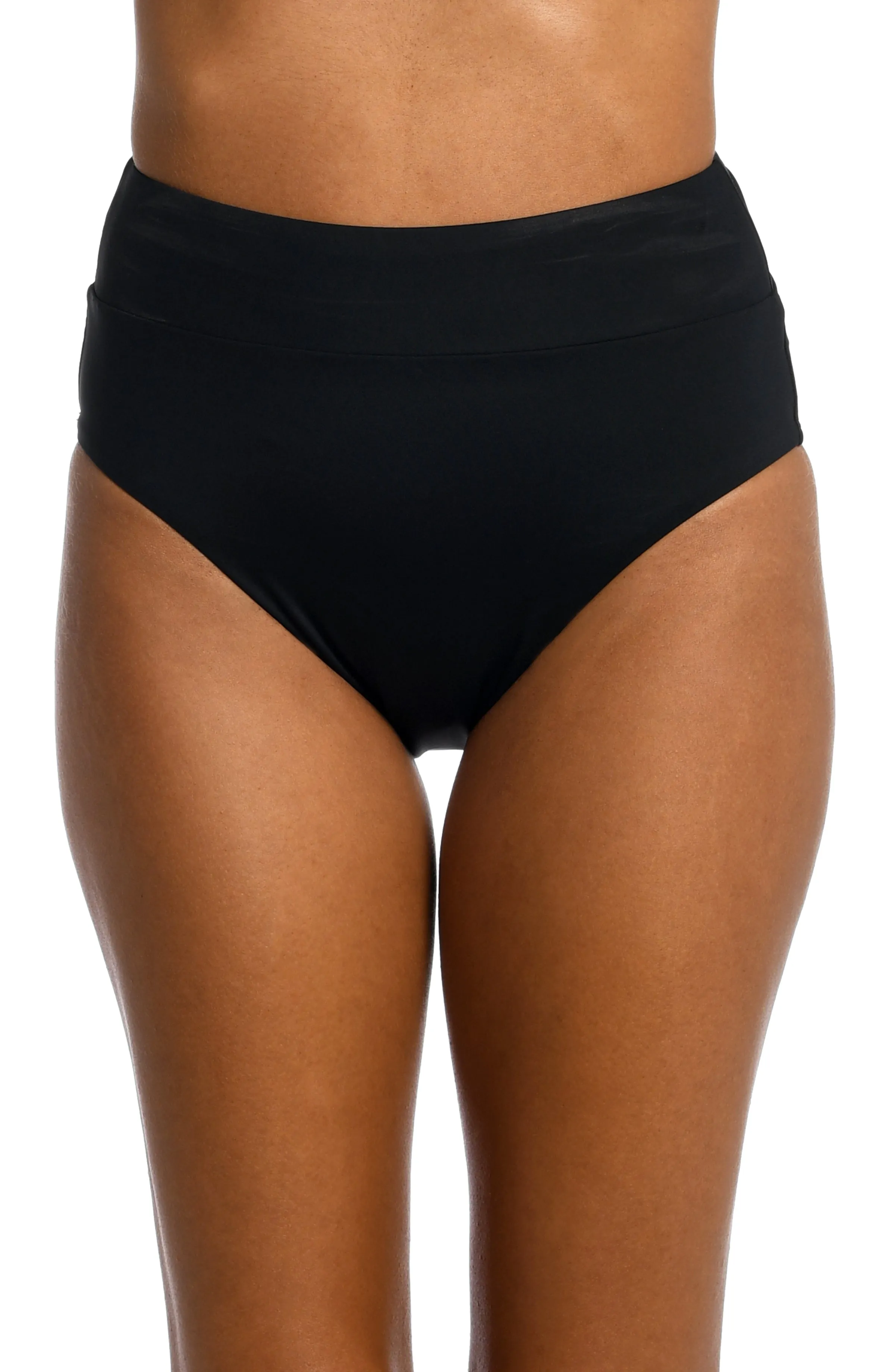 Island Goddess Cinch Back High Waist Bottom - Black sold by La Blanca
