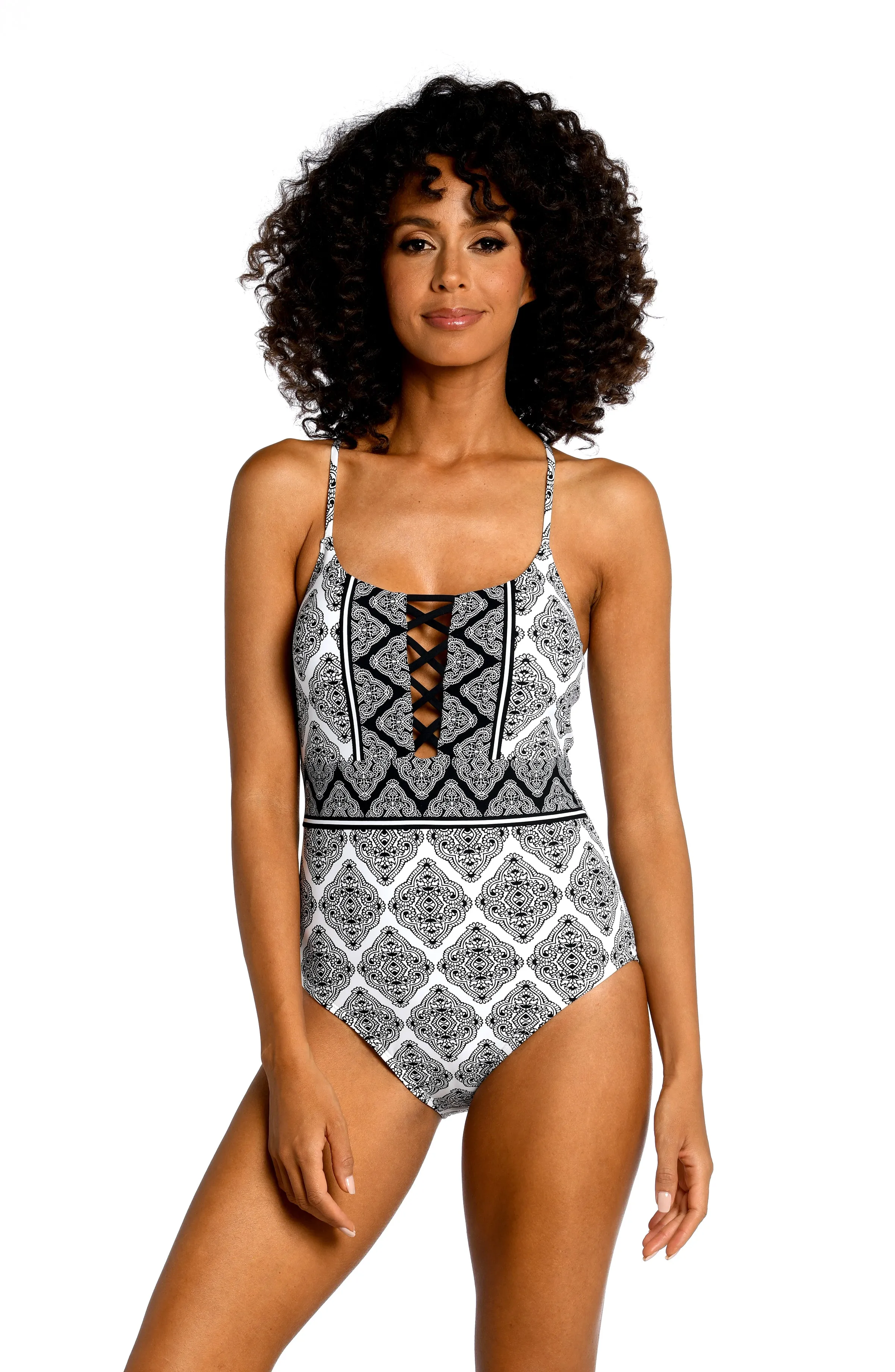 Oasis Tile Strappy Back One Piece (Final Sale) sold by La Blanca