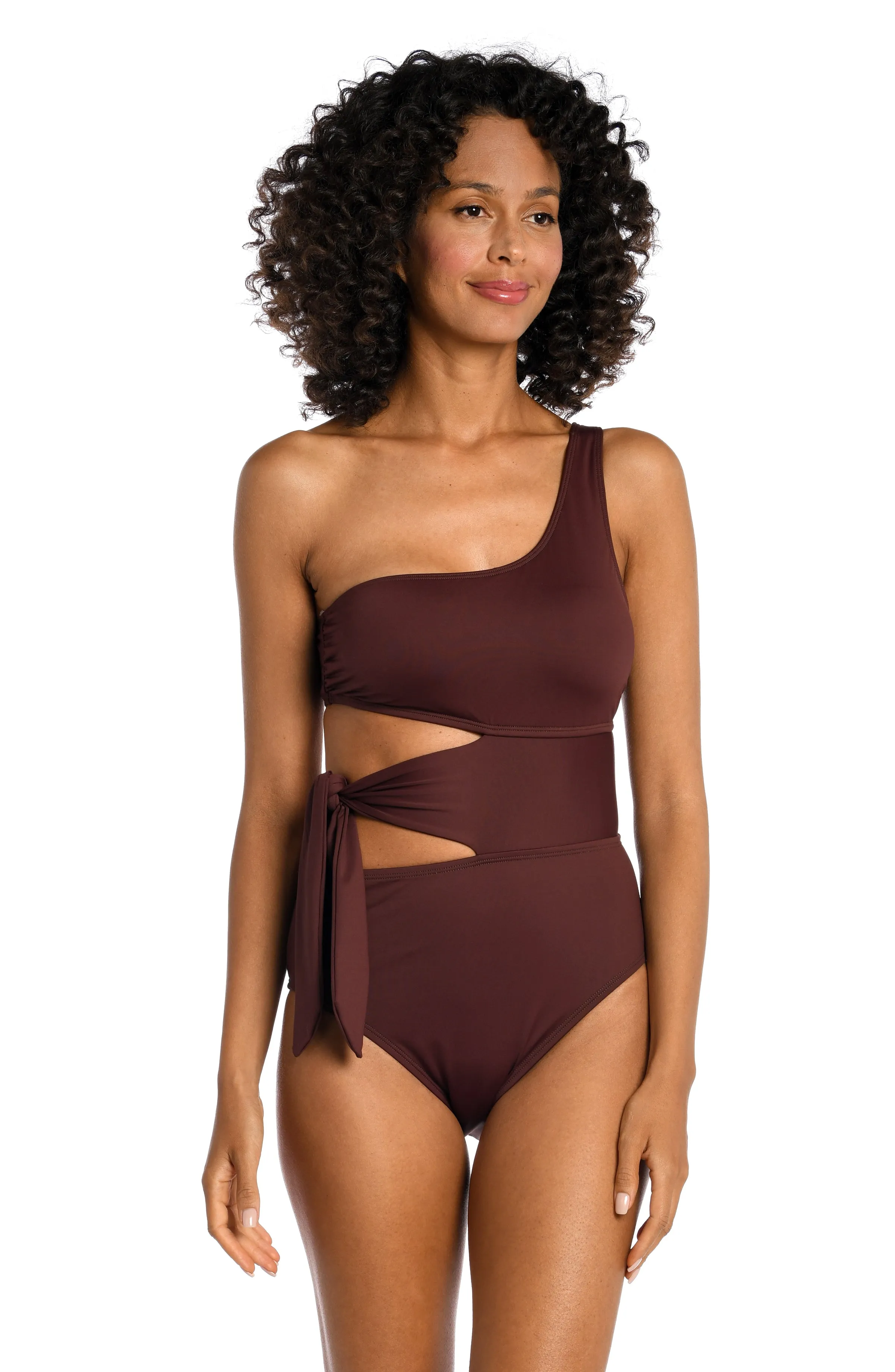 Island Goddess Cutout One Shoulder One Piece - Java - FINAL SALE sold by La Blanca product image thumbnail 3