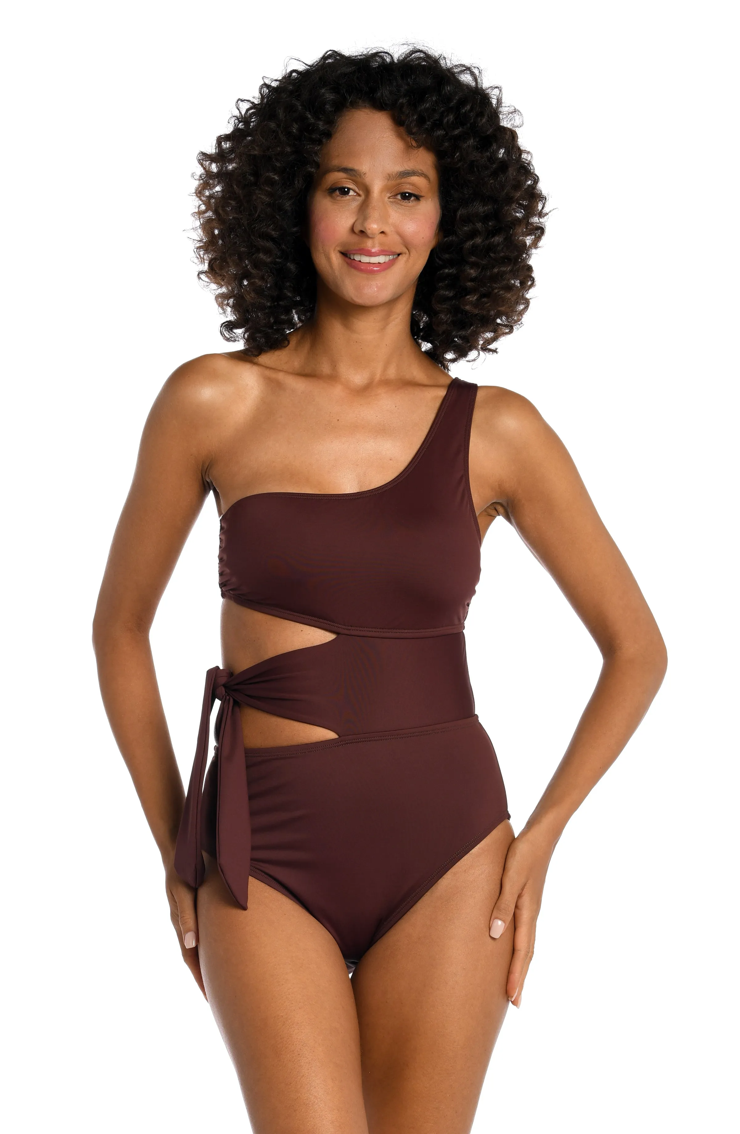 Island Goddess Cutout One Shoulder One Piece - Java - FINAL SALE sold by La Blanca