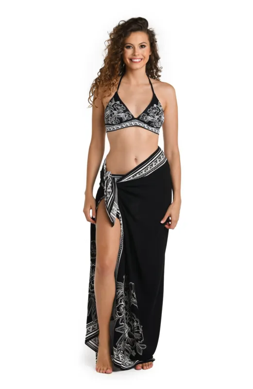 Shadow Floral Pareo Wrap Cover Up sold by La Blanca