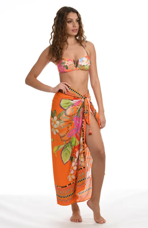 Sunshine 79 In A Trance Tropical Pareo Wrap - FINAL SALE sold by La Blanca