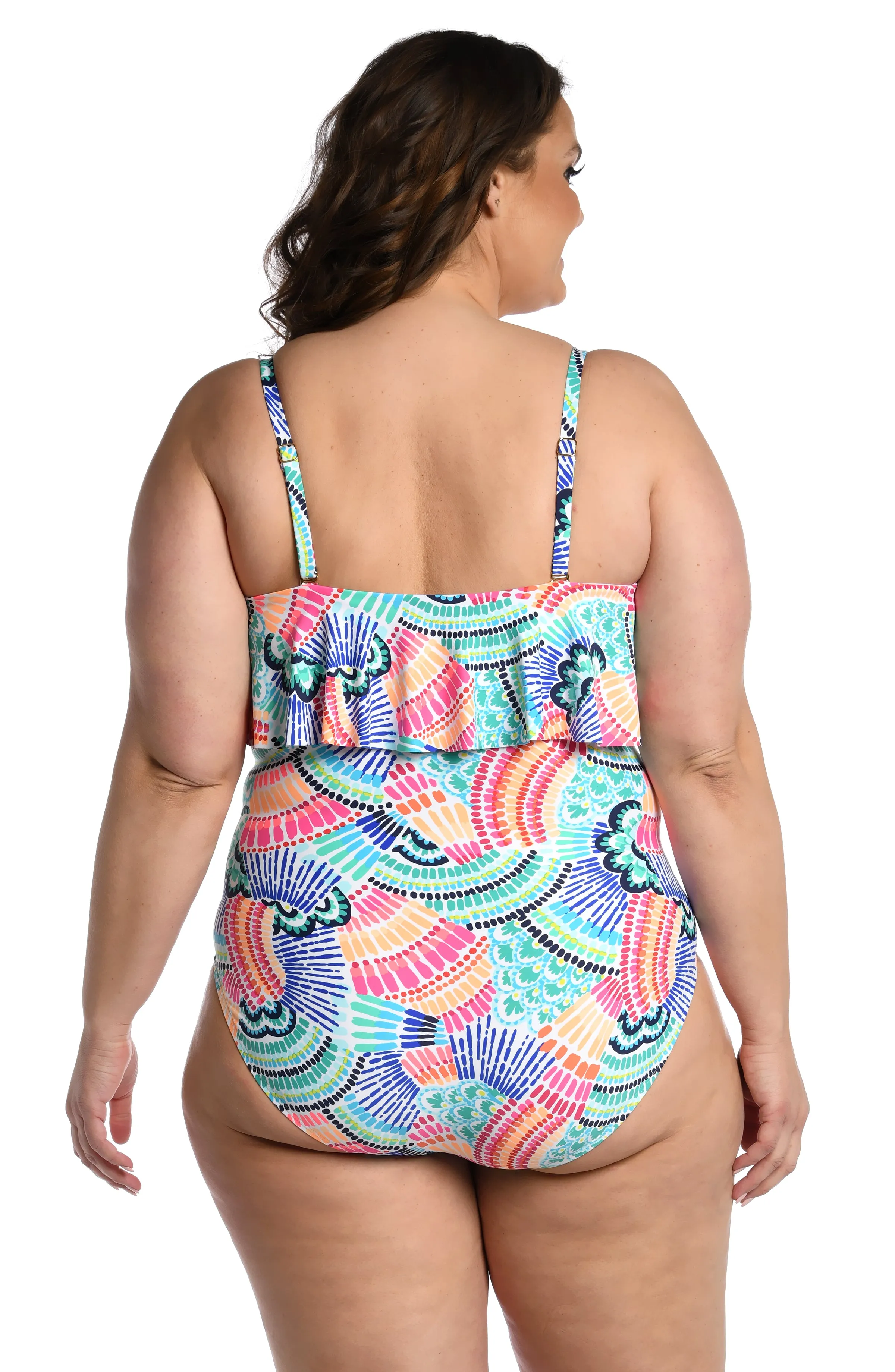 Waves Of Color Ruffle Bandeau One Piece - FINAL SALE sold by La Blanca product image thumbnail 5