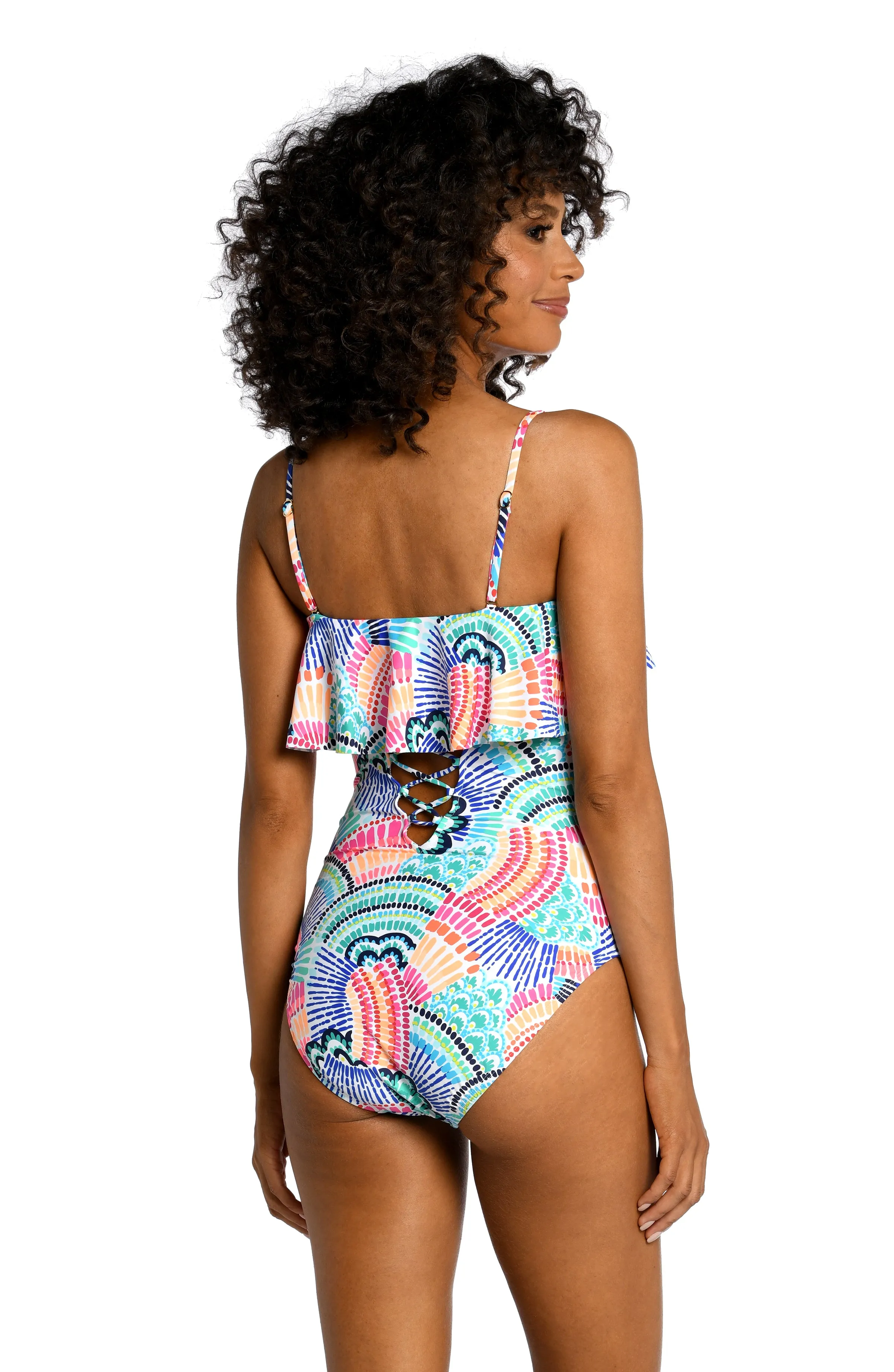 Waves Of Color Ruffle Bandeau One Piece - FINAL SALE sold by La Blanca product image thumbnail 2