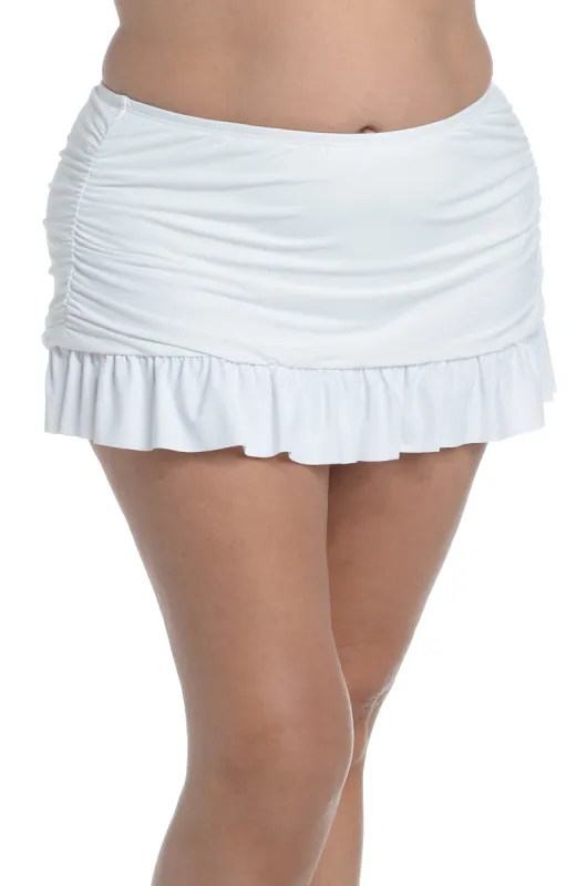 Island Goddess Ruffle Skirted Bottom - White sold by La Blanca