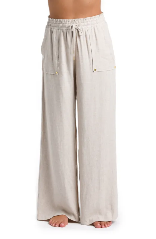 Delphine Coast Beach Pant Cover Up - Taupe sold by La Blanca