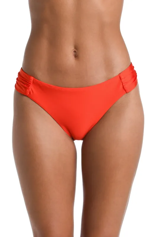 Sunshine 79 Sunshine Solids Side Shirred Hipster Bottom - Flame - FINAL SALE sold by La Blanca