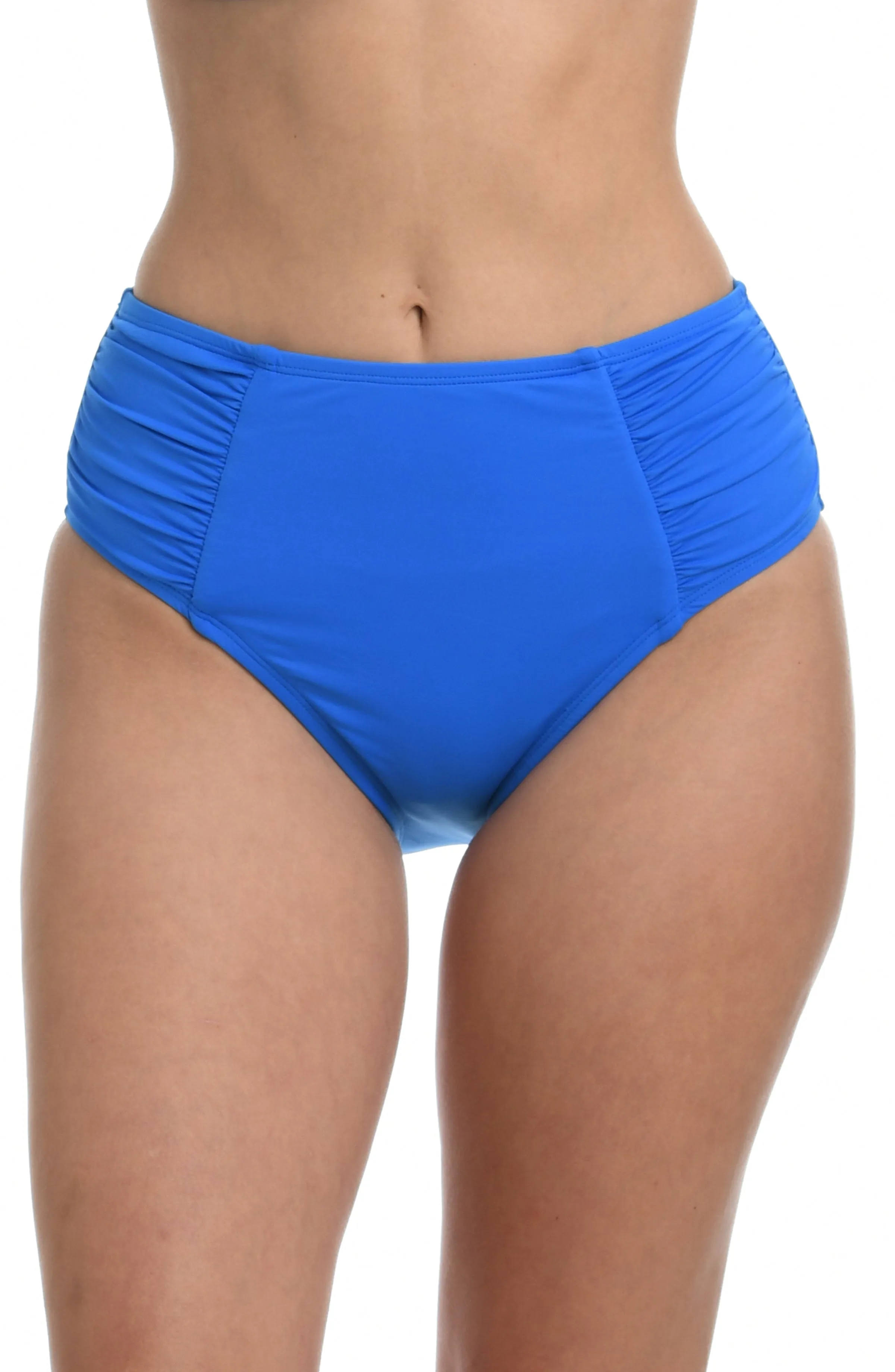 Island Goddess Side Shirred High Waist Bottom - Capri Blue - FINAL SALE sold by La Blanca