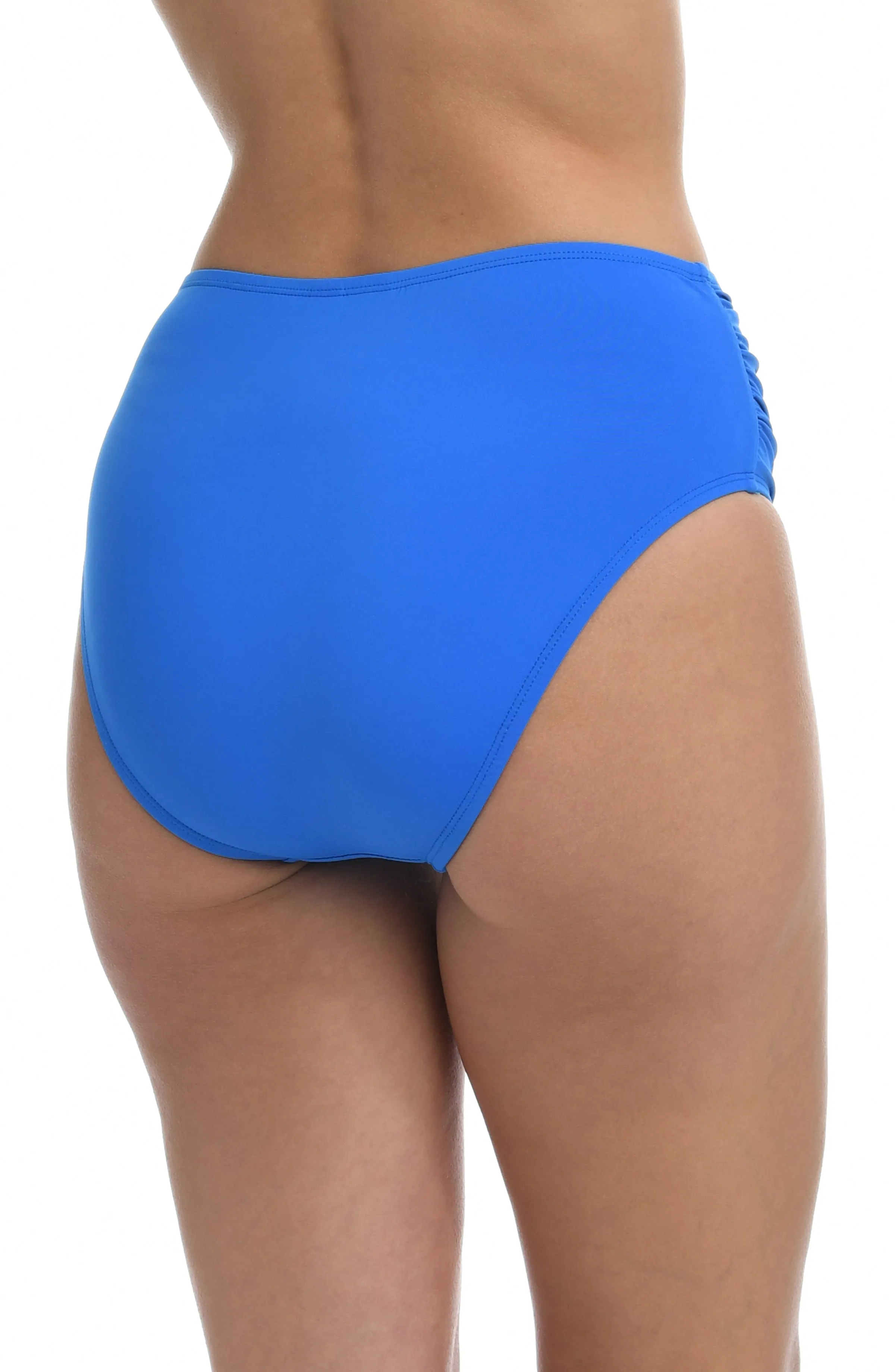 Island Goddess Side Shirred High Waist Bottom - Capri Blue - FINAL SALE sold by La Blanca product image thumbnail 3