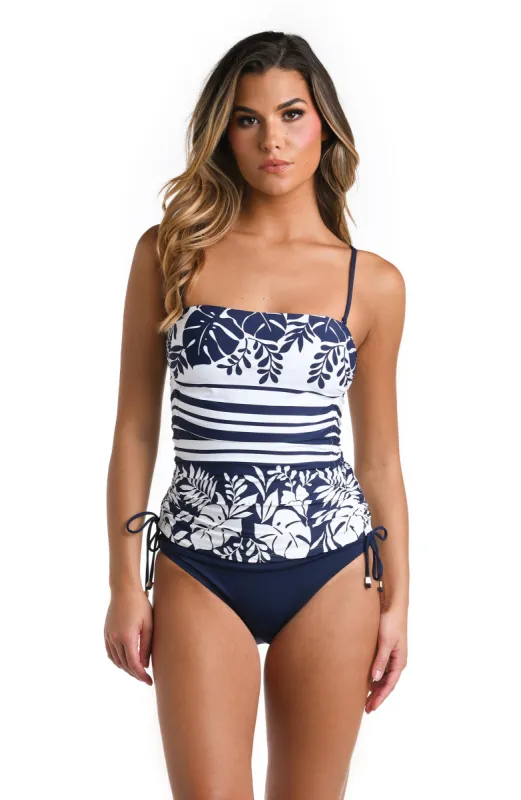 Beach Bungalow Cinch Side Bandeau Tankini Top sold by La Blanca