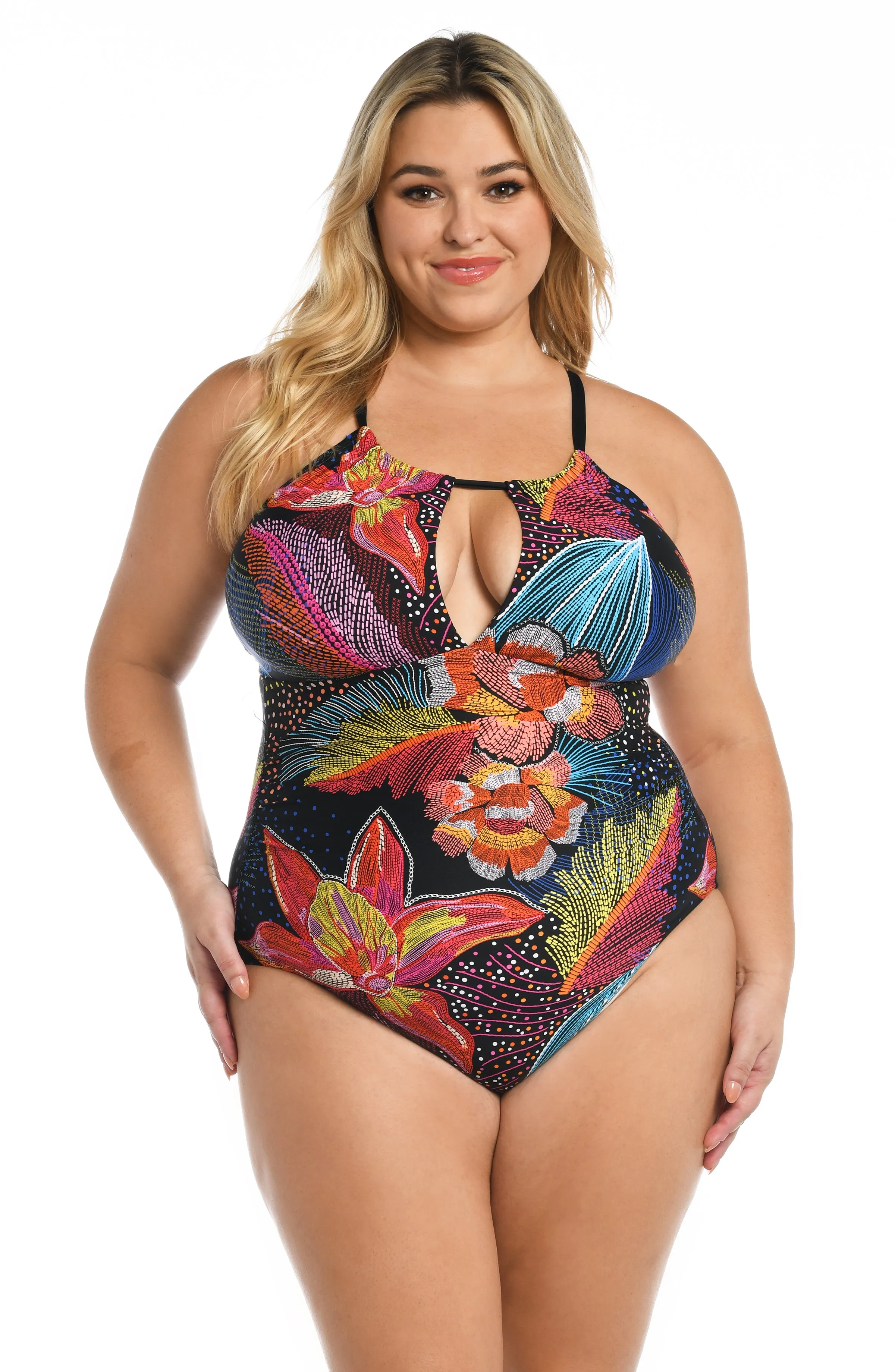 Sunlit Soiree High-Neck Keyhole One Piece sold by La Blanca product image thumbnail 3