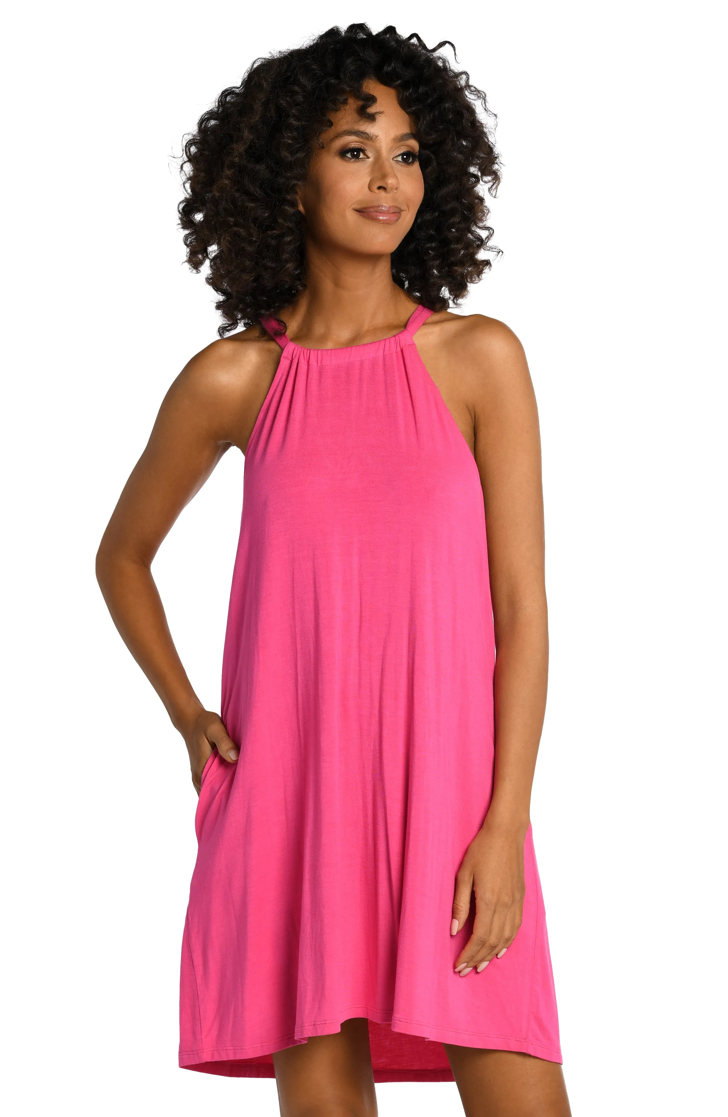 Draped Darling High Neck Dress sold by La Blanca product image thumbnail 3