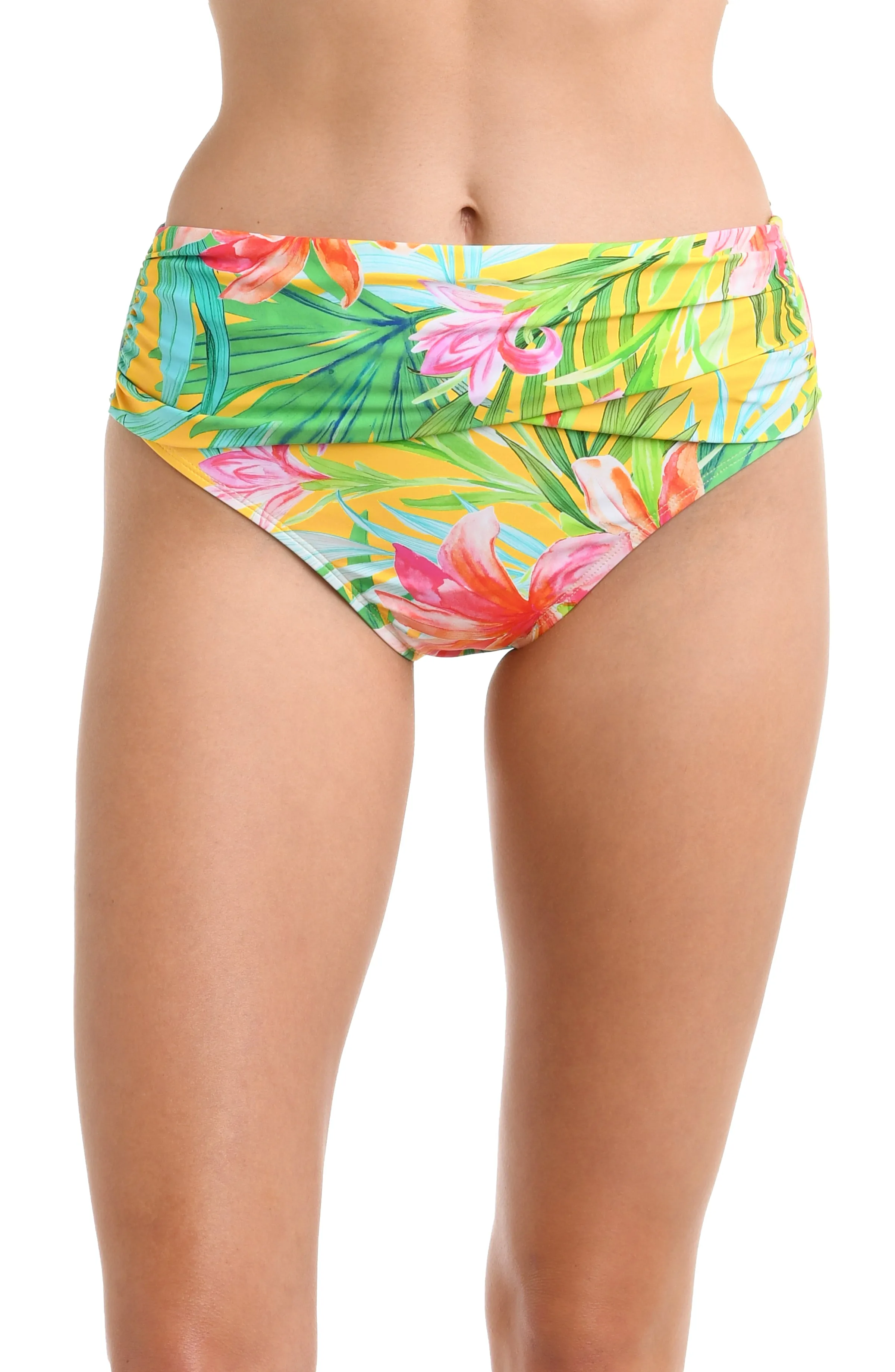Calypso Bloom Mid-Waist Sash Band Bottom sold by La Blanca