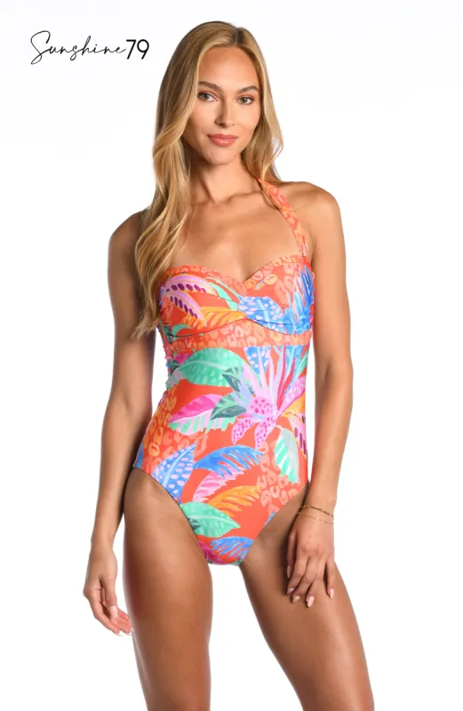 Sunshine 79 Trippy Tropics Bandeau One Piece sold by La Blanca