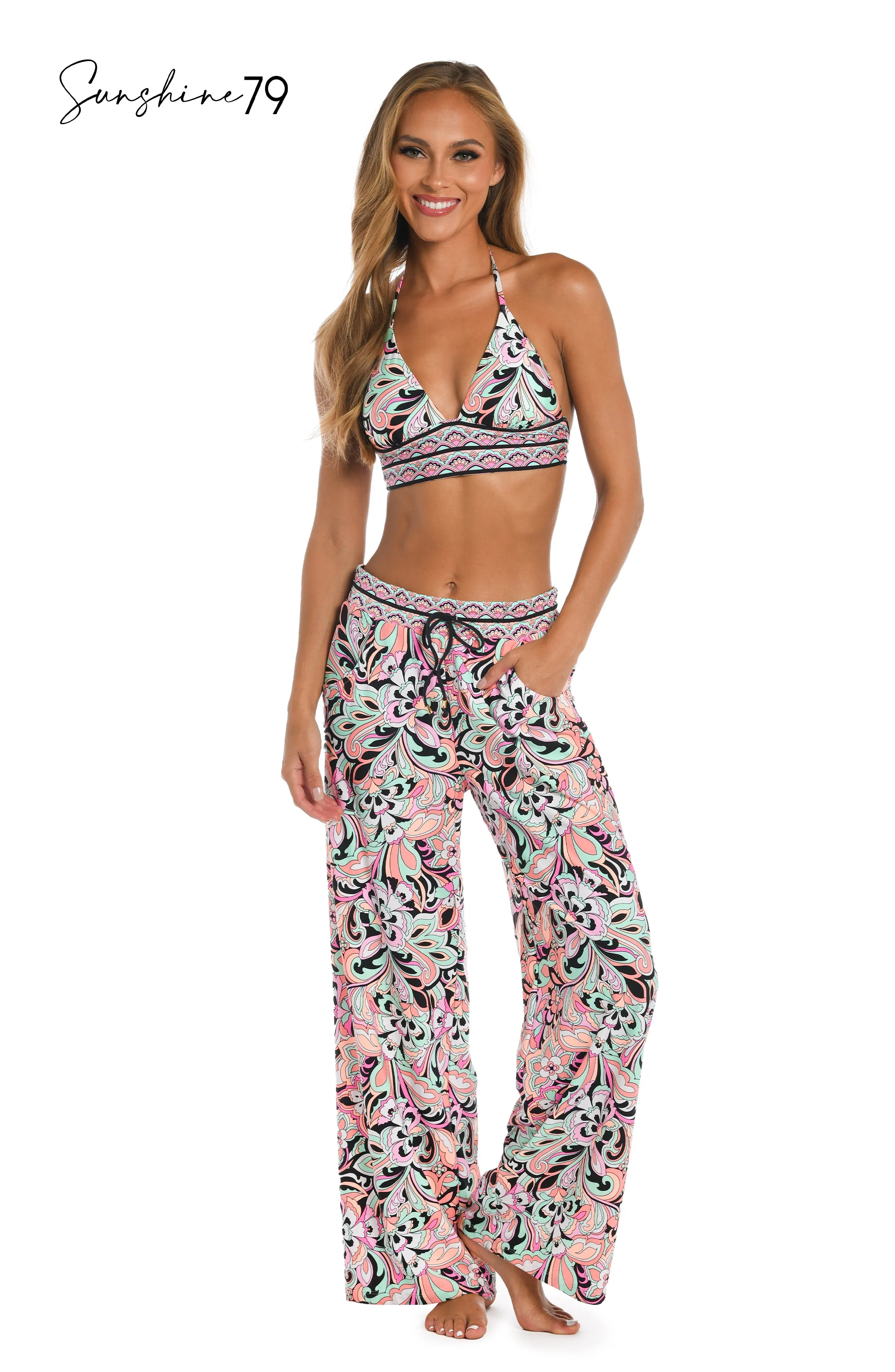 Sunshine 79 Paisley Party Beach Pant Cover Up - FINAL SALE sold by La Blanca product image thumbnail 3