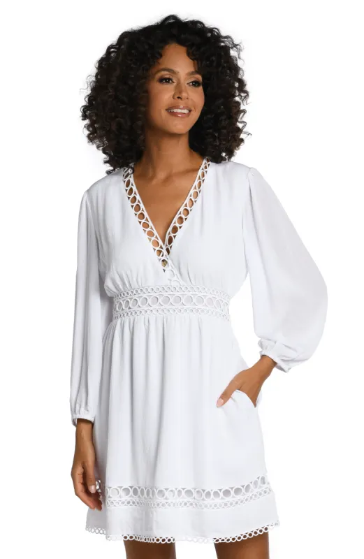 Illusion Covers V-Neck Dress Cover Up - FINAL SALE made by La Blanca
