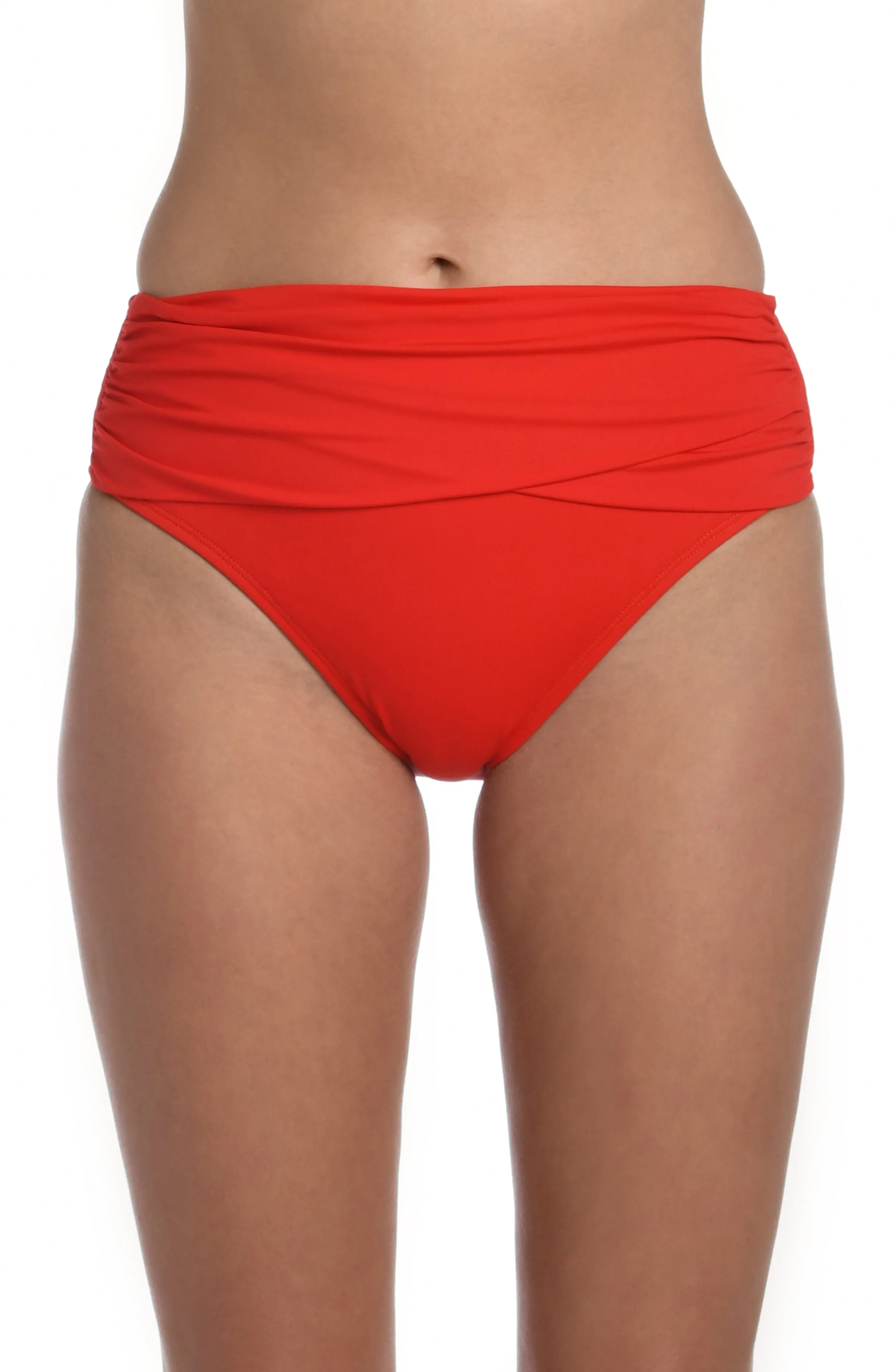 Island Goddess Mid-Waist Sash Band Bottom - Cherry (Final Sale) sold by La Blanca