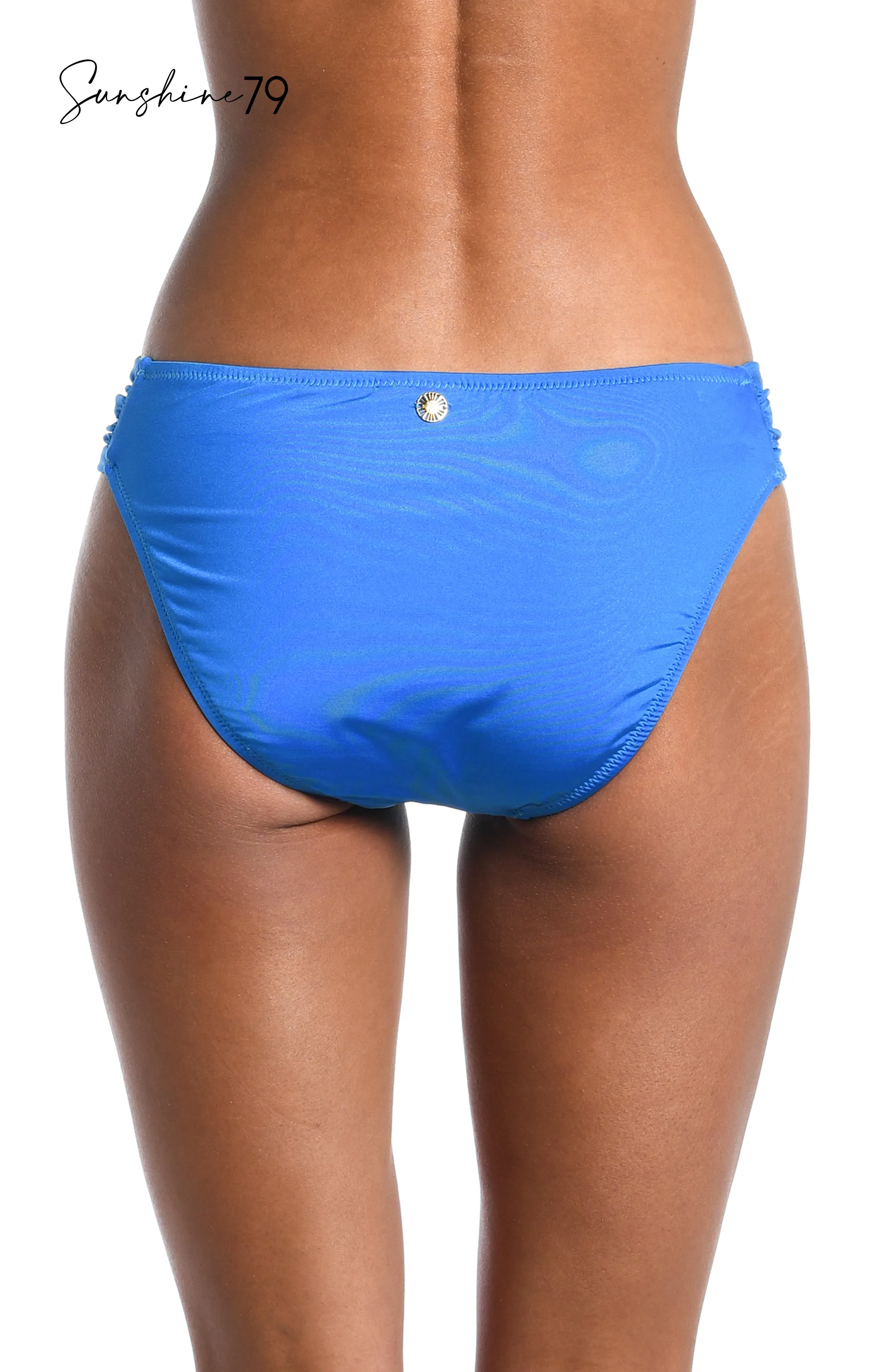 Sunshine 79 Sunshine Solids Side Shirred Hipster Bottom - Pacific Blue - FINAL SALE sold by La Blanca product image thumbnail 2