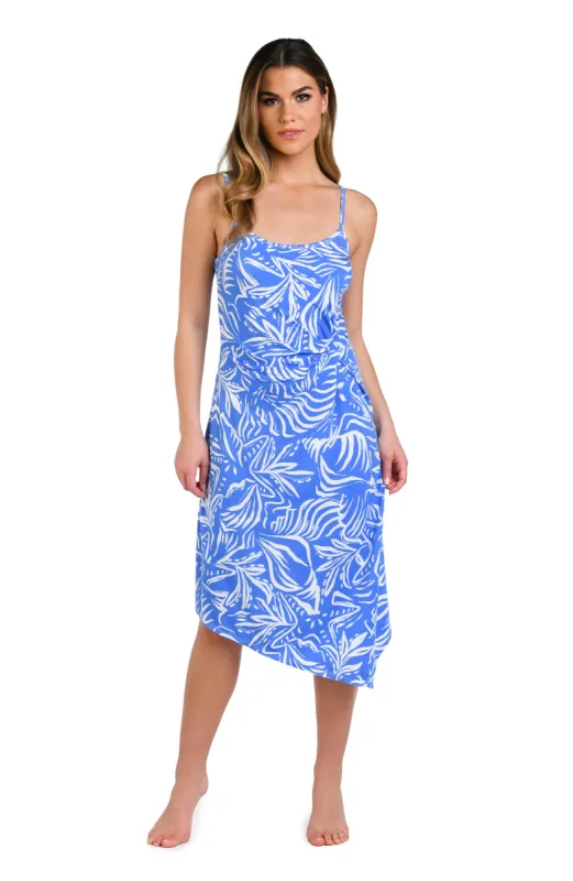 Beachside Bay Asymmetrical Draped Midi Dress - FINAL SALE sold by La Blanca