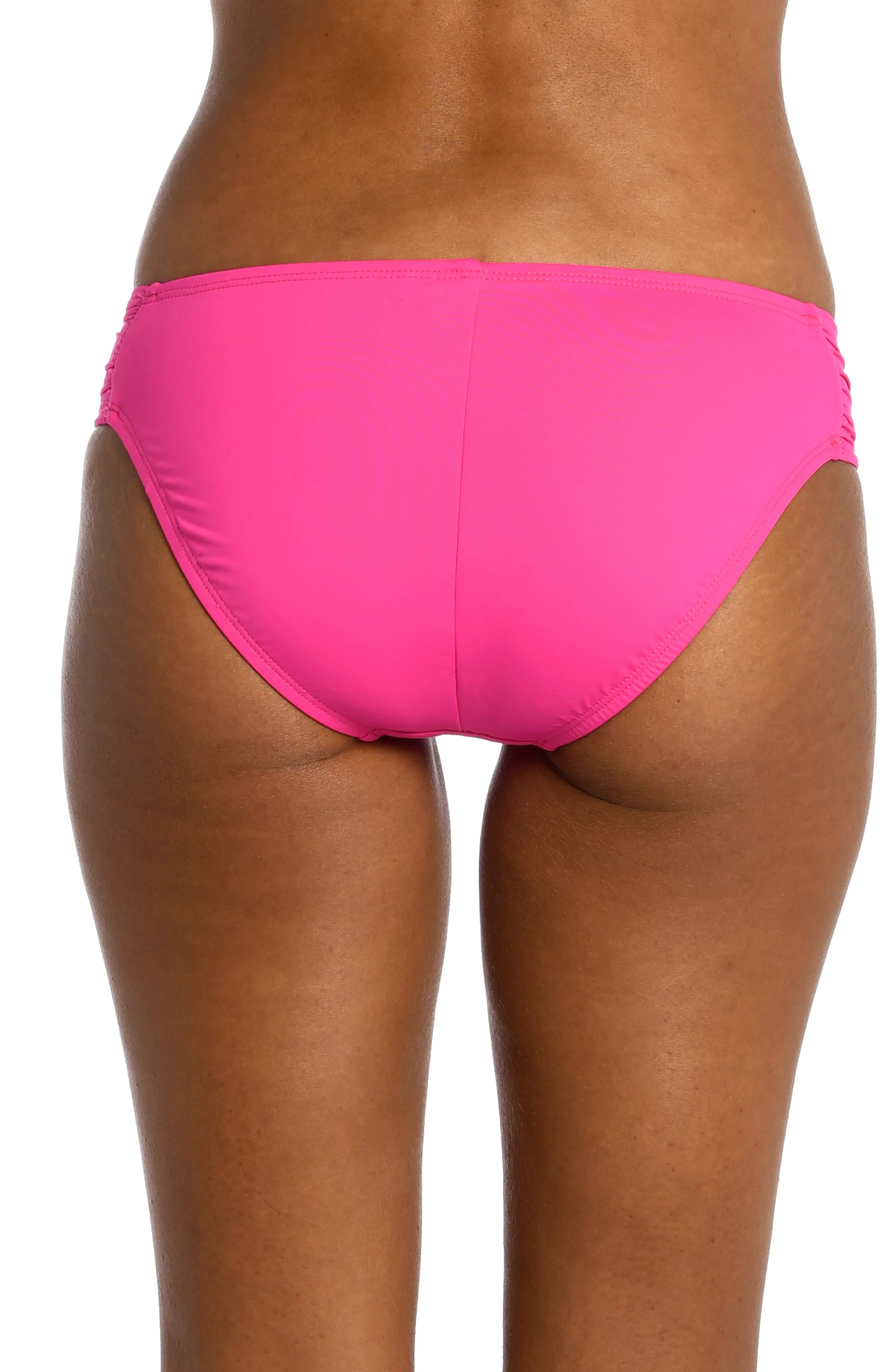 Island Goddess Side Shirred Hipster Bottom - Pop Pink - FINAL SALE sold by La Blanca product image thumbnail 2