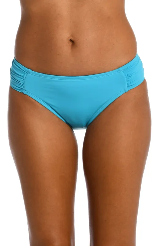 Island Goddess Side Shirred Hipster Bottom - Azul - FINAL SALE sold by La Blanca