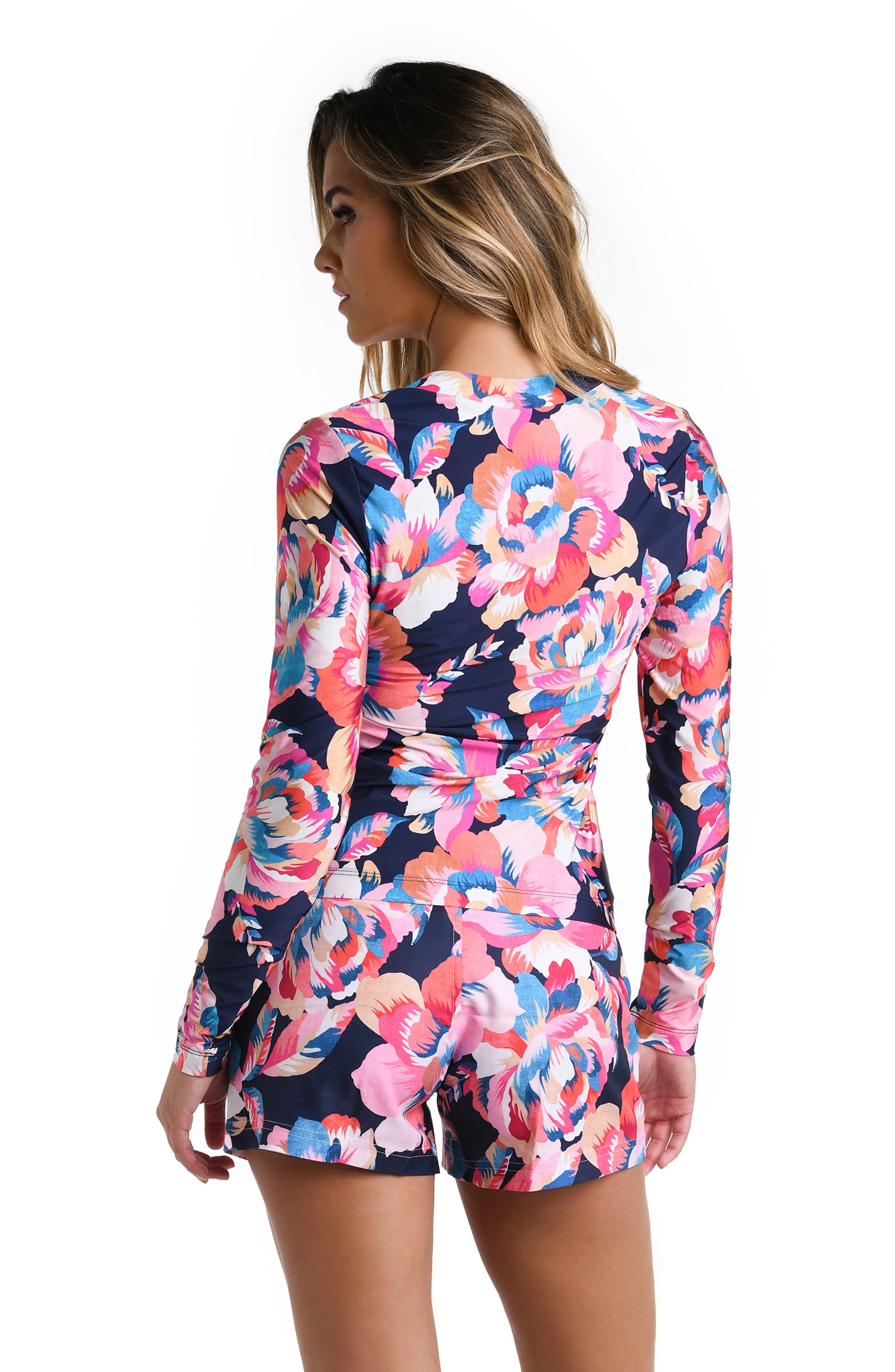 Denim Bouquet Half Zip Rashguard sold by La Blanca product image thumbnail 2