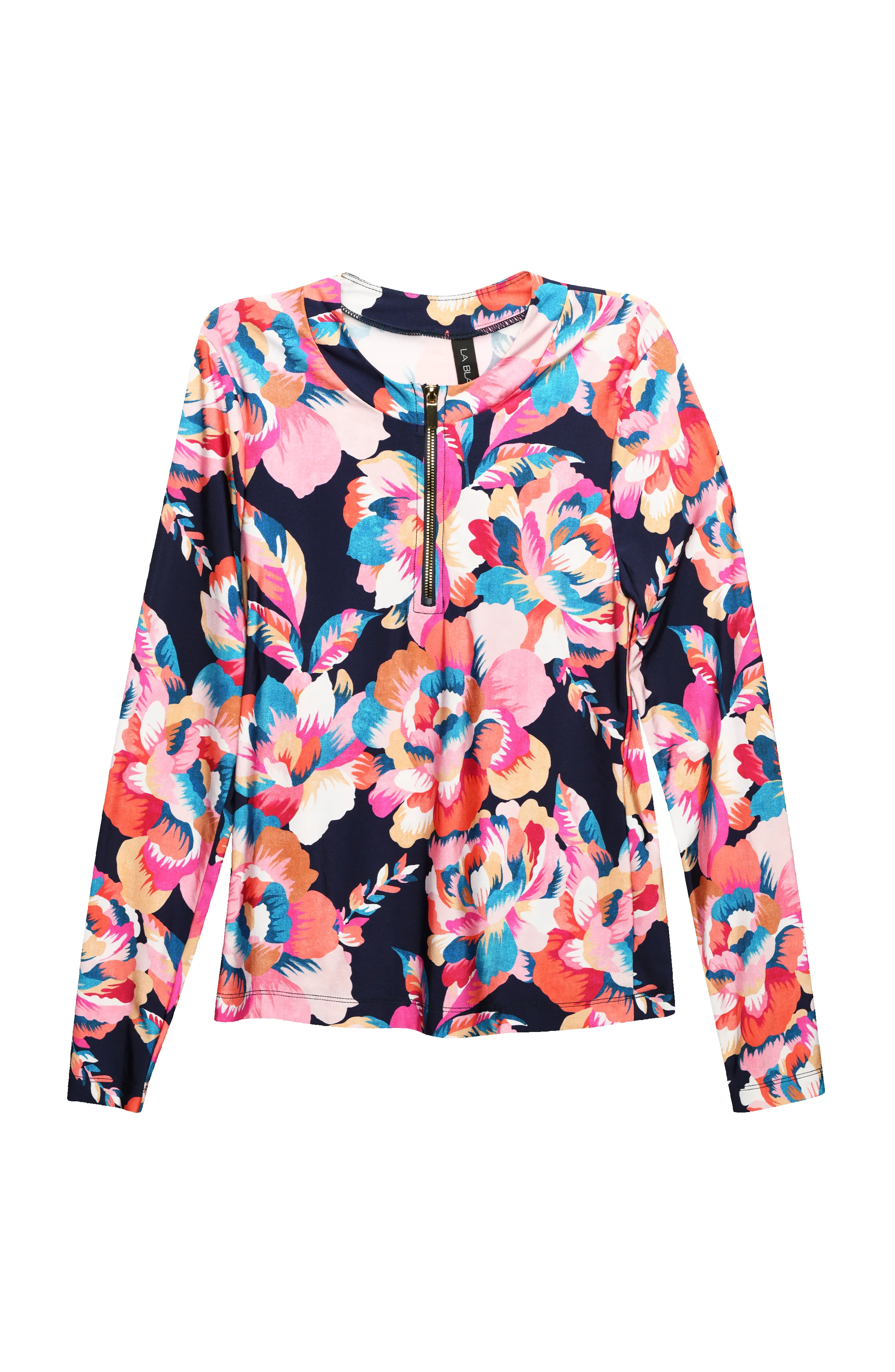 Denim Bouquet Half Zip Rashguard sold by La Blanca product image thumbnail 4