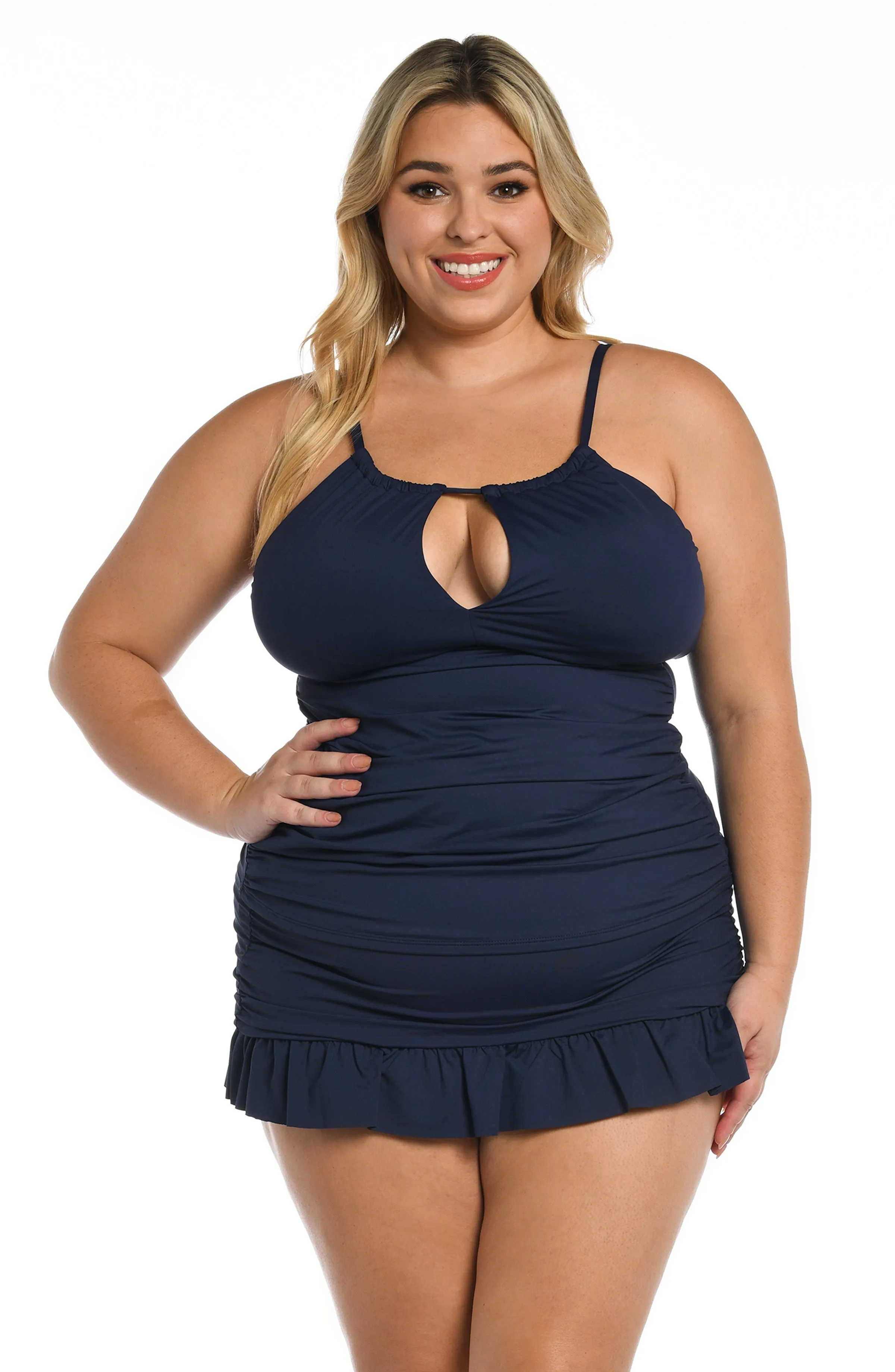 Island Goddess High Neck Keyhole Tankini Top - Indigo sold by La Blanca product image thumbnail 3