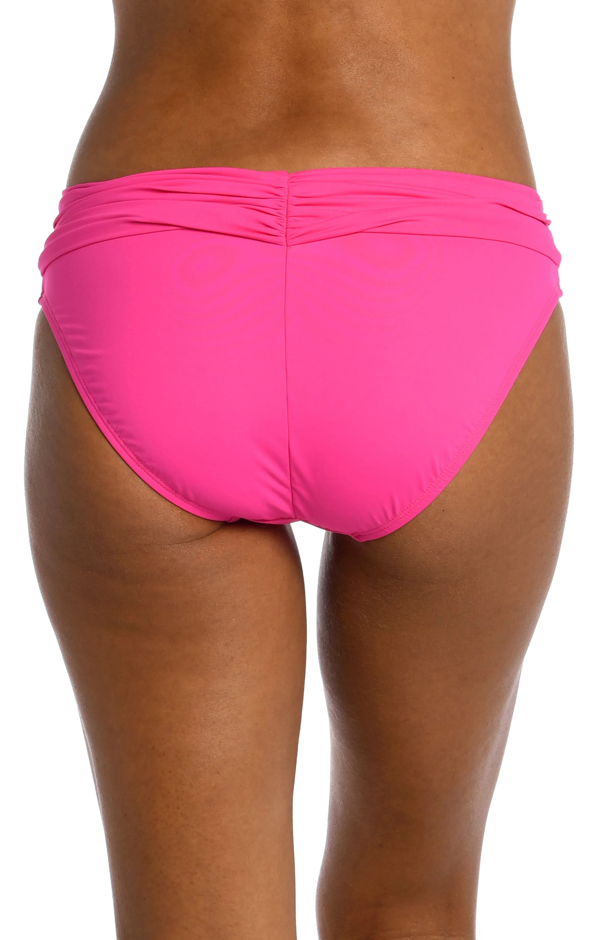 Island Goddess Shirred Band Hipster Bottom - Pop Pink - FINAL SALE sold by La Blanca product image thumbnail 2