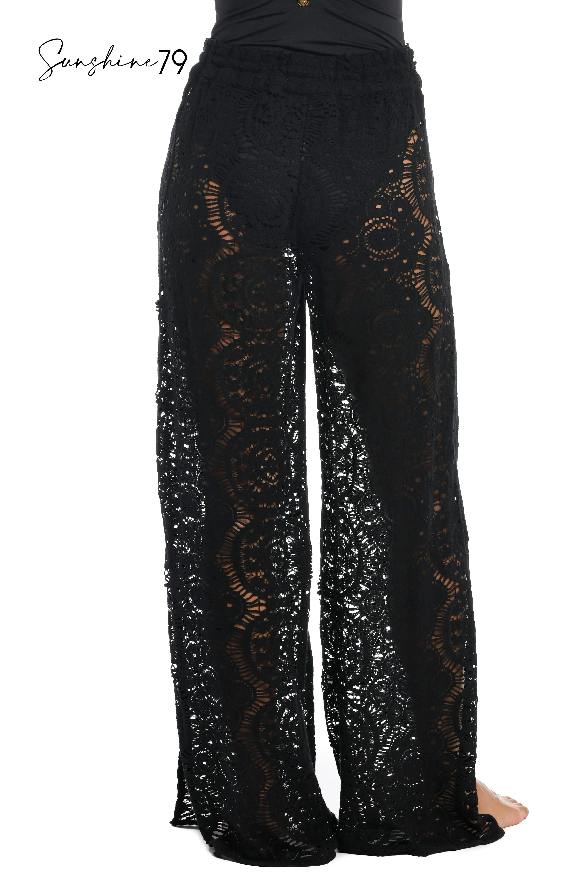 Sunshine 79 Chillin' Crochet Beach Pant Cover Up - Black - FINAL SALE sold by La Blanca product image thumbnail 2