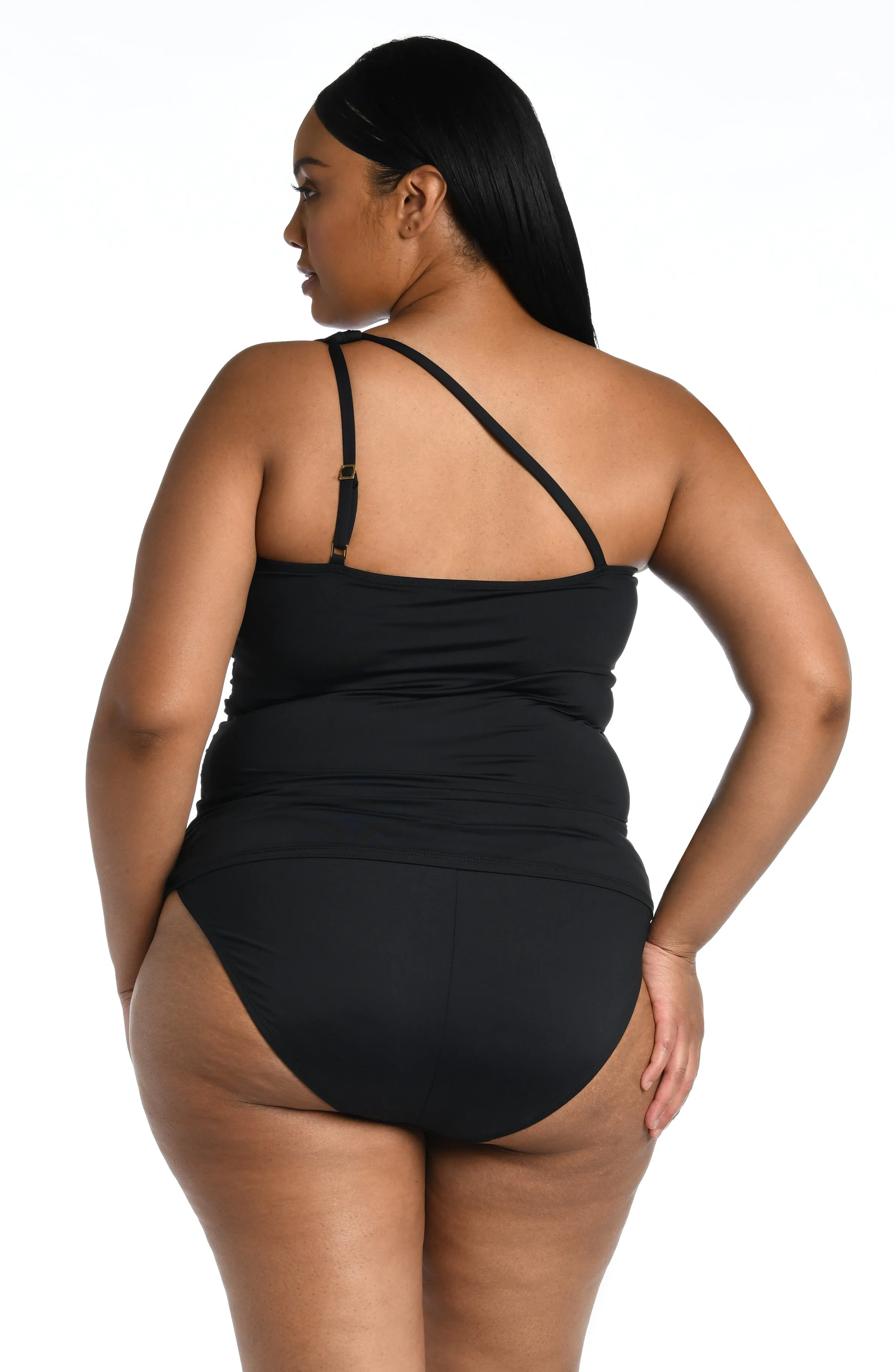 Island Goddess One Shoulder Keyhole Tankini Top - Black sold by La Blanca product image thumbnail 4