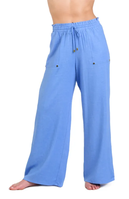 Delphine Coast Beach Pant Cover Up - Chambray - FINAL SALE sold by La Blanca