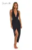 Sunshine 79 Sunshine Solids Pull-On Faux Pareo Cover Up - Black sold by La Blanca