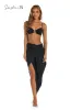 Sunshine 79 Sunshine Solids Pull-On Faux Pareo Cover Up - Black sold by La Blanca