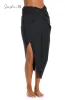 Sunshine 79 Sunshine Solids Pull-On Faux Pareo Cover Up - Black sold by La Blanca