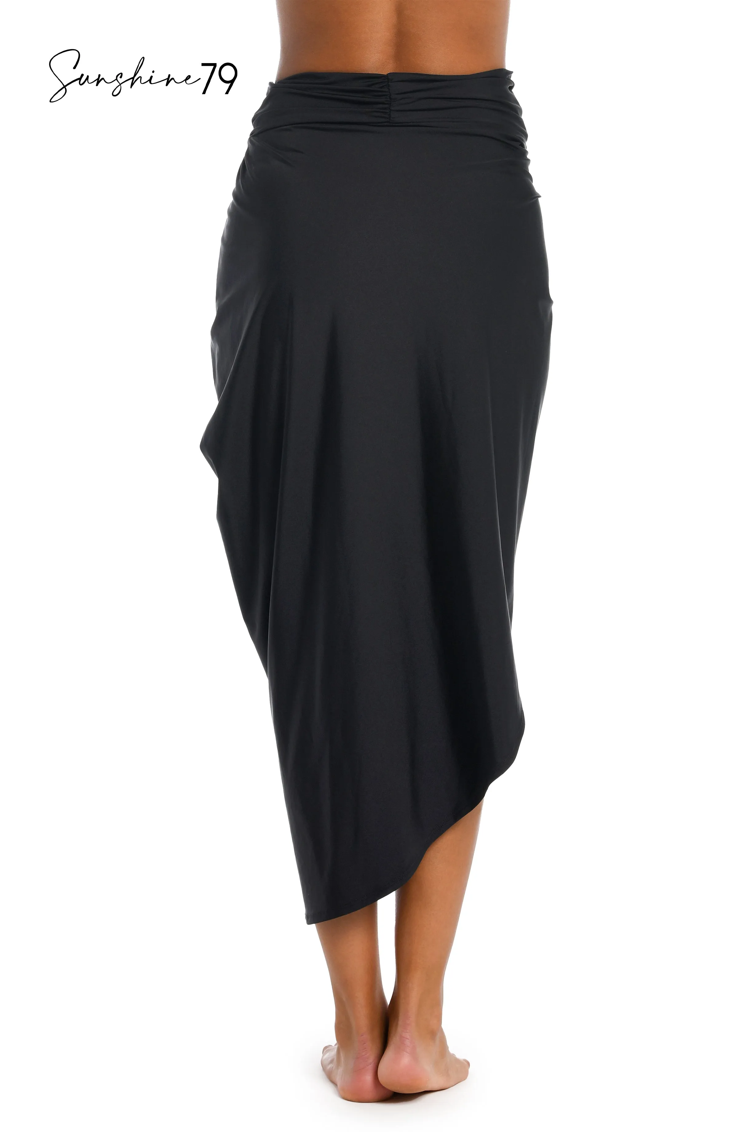 Sunshine 79 Sunshine Solids Pull-On Faux Pareo Cover Up - Black sold by La Blanca product image thumbnail 2