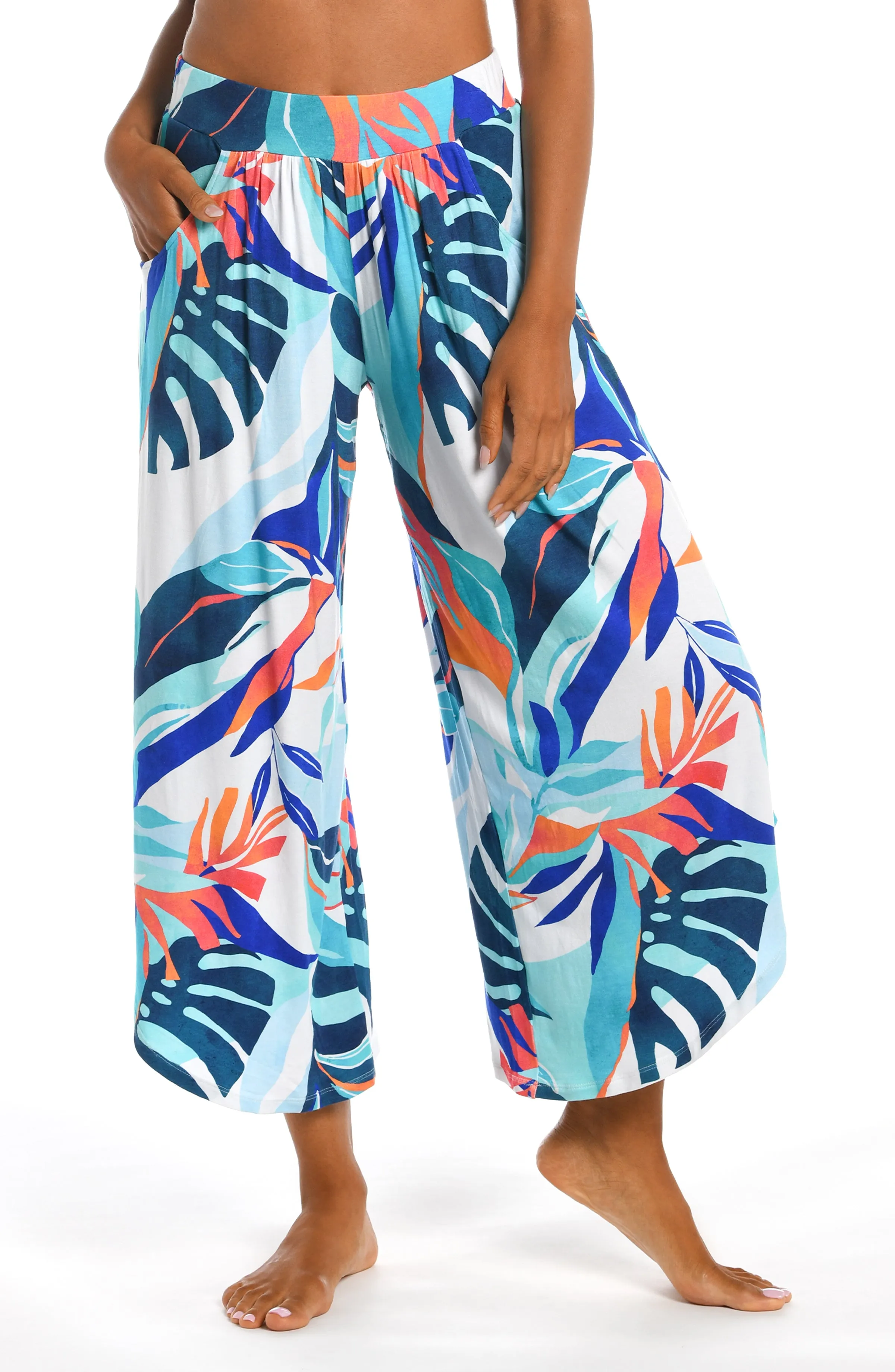 Coastal Palms Cropped Palazzo Pant - FINAL SALE sold by La Blanca