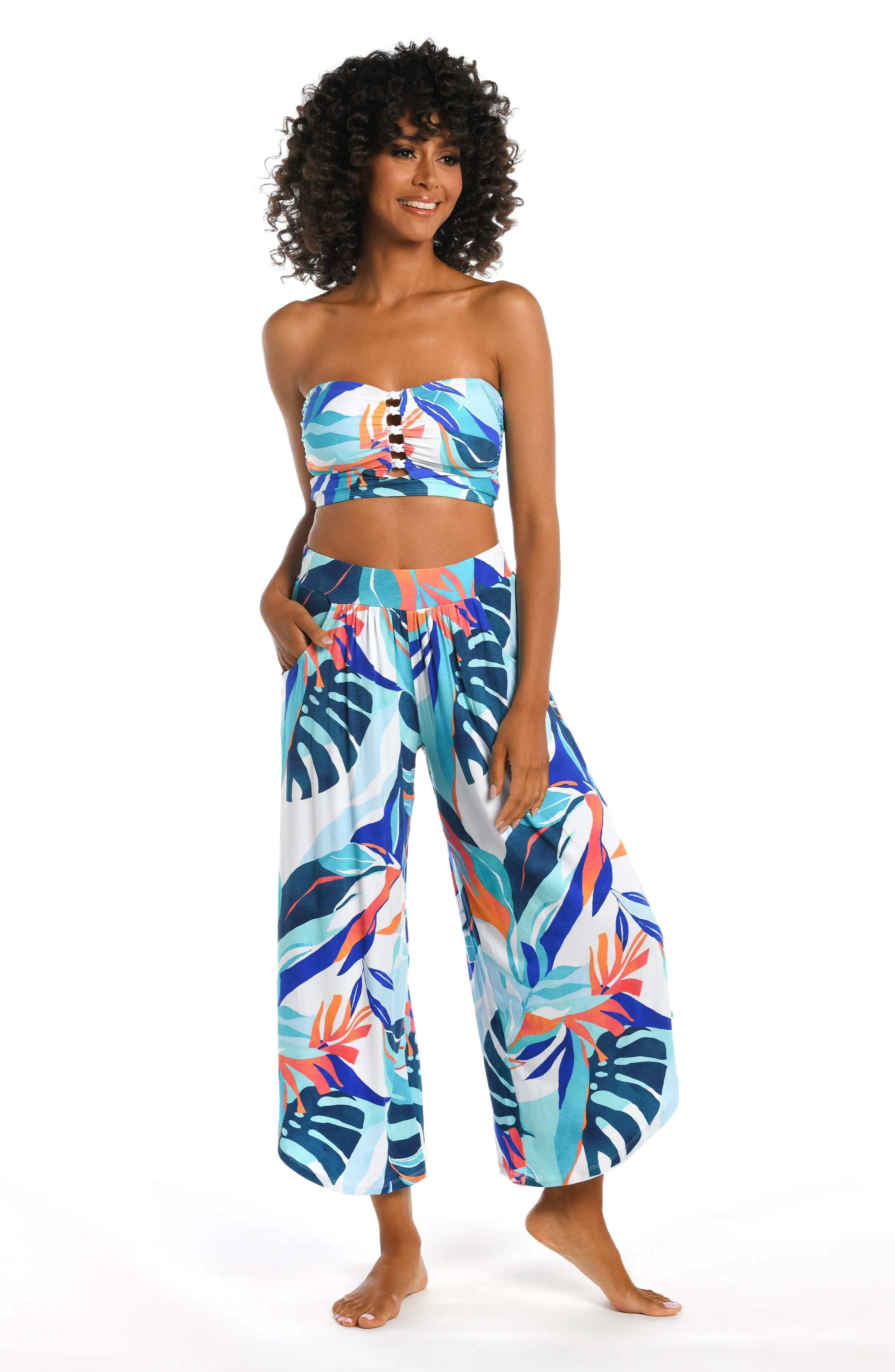 Coastal Palms Cropped Palazzo Pant - FINAL SALE sold by La Blanca product image thumbnail 3