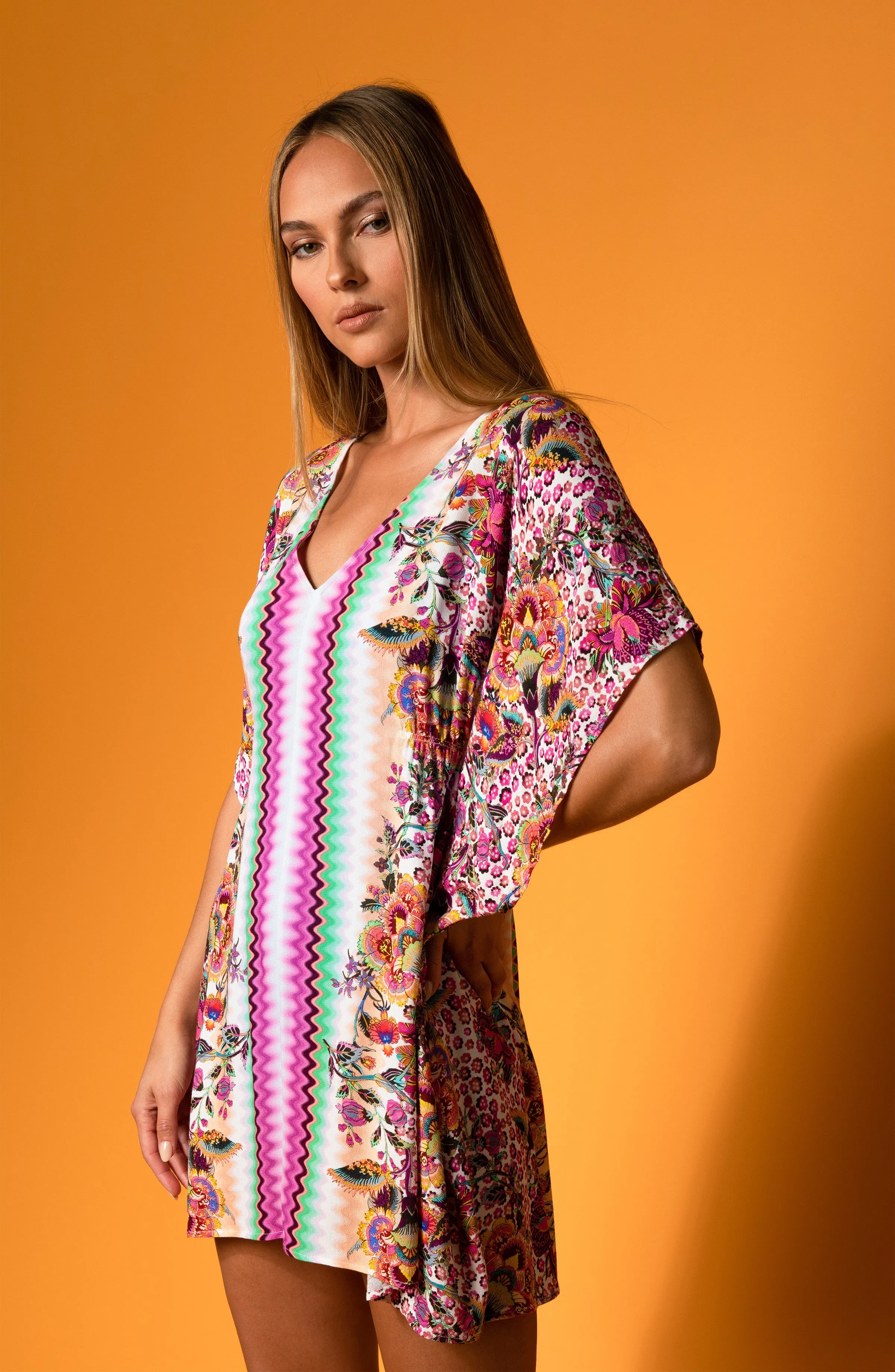 Sunshine 79 Flora Festival V-Neck Caftan Cover Up - FINAL SALE sold by La Blanca product image thumbnail 3